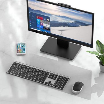 Seenda Kabellos, 2,4GHz USB, Ultraslim Wiederaufladbare Tastatur- und Maus-Set, vollständiges QWERTZ-Layout, Leise Funktastatur mit Maus für PC/Laptop