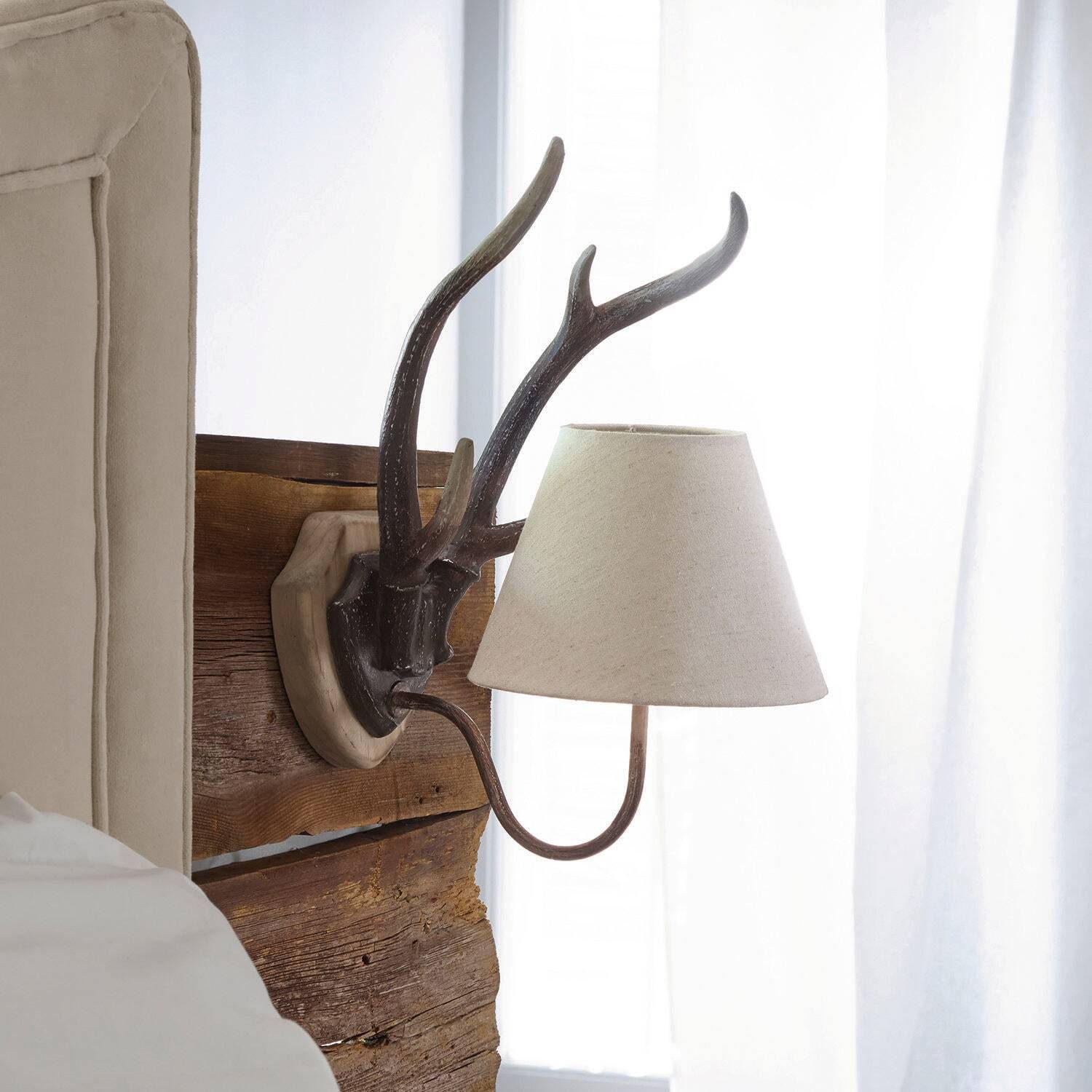 Mirabeau Wandleuchte Wandlampe Claira weiß/braun günstig online kaufen