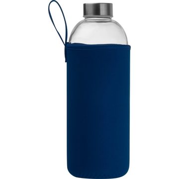 Livepac Office Trinkflasche Trinkflasche aus Glas mit Neoprensleeve / 1000ml / Neoprenfarbe: dunke