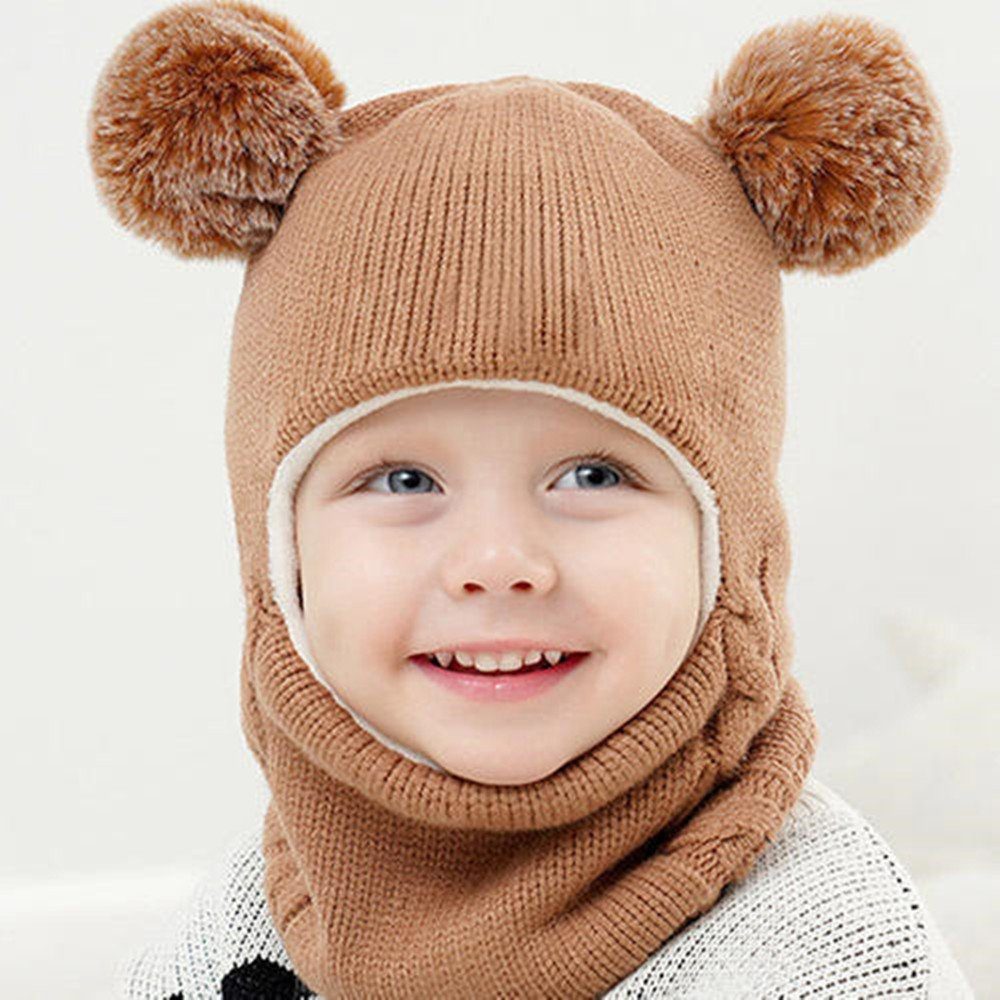 XDeer Strickmütze Kinder Wintermütze Mädchen Jungen Warm Strickmütze, Strickmütze baby Warme Mütze,Schlupfmütze Baby