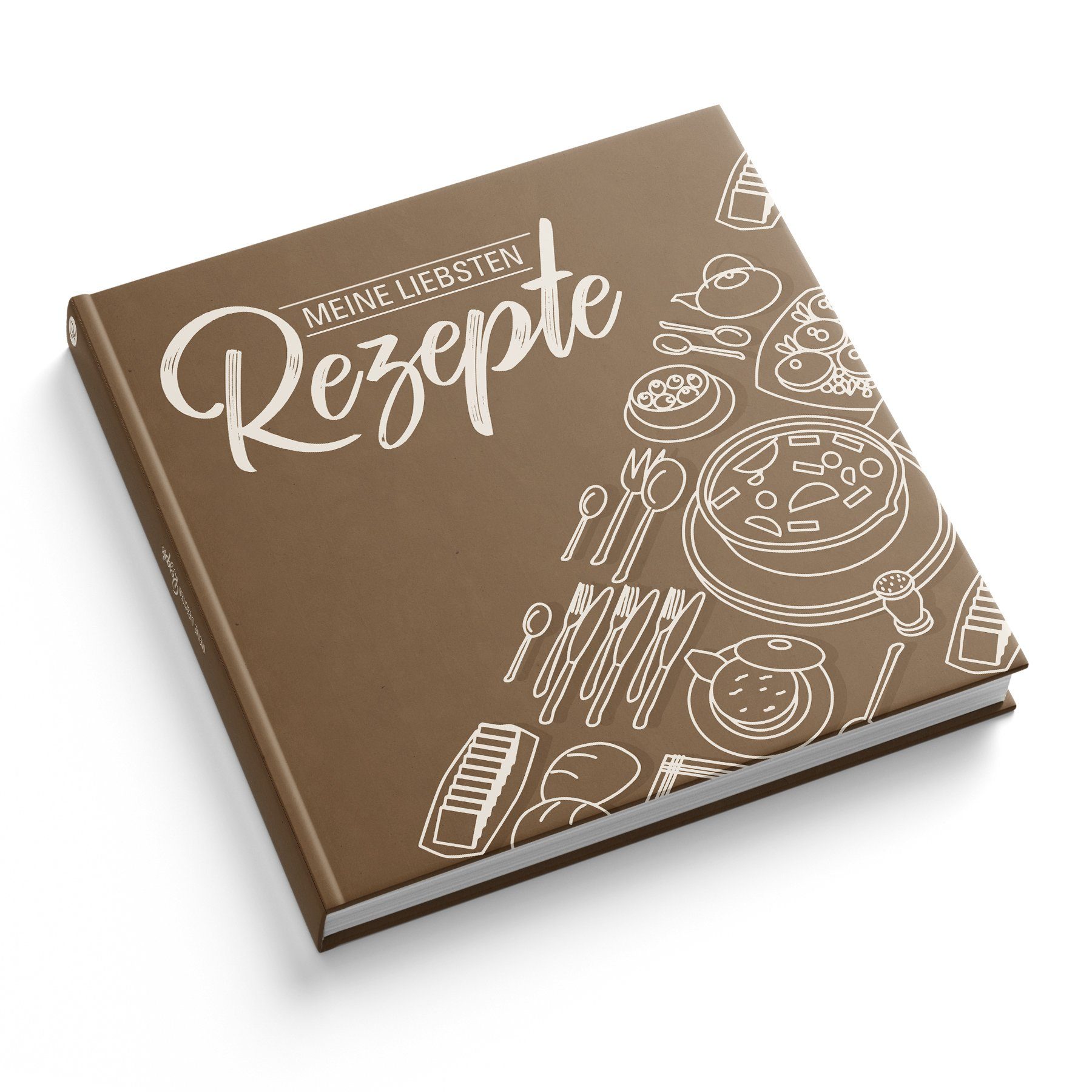 itenga Notizbuch itenga Rezeptbuch Braun "Meine liebsten Rezepte" Kochbuch 88 Seiten 21
