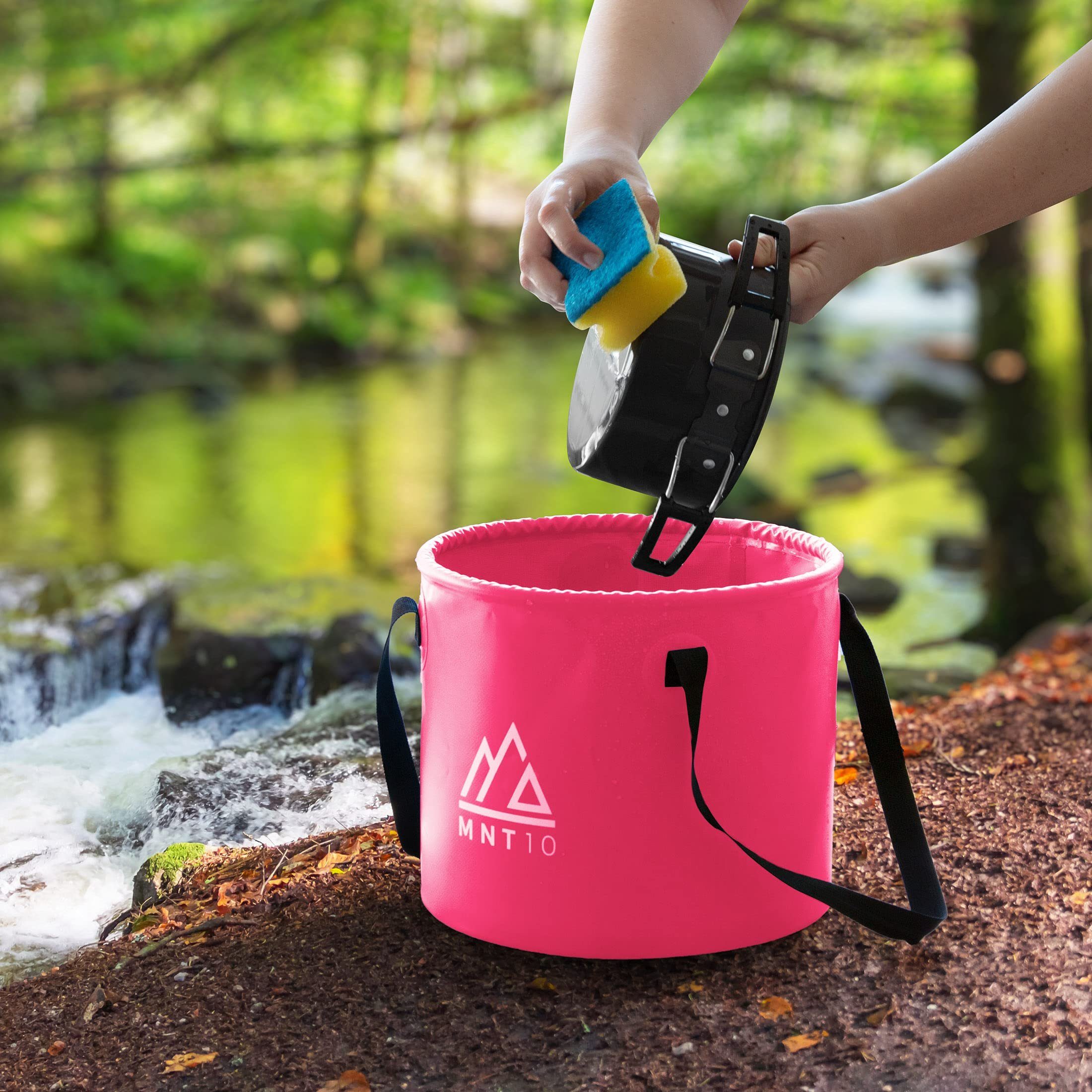 15L Falteimer Outdoor Pink MNT10 Spülwanne als 20L Schüssel Faltbarer 15L Faltschüssel, Camping Eimer oder Spülschüssel, oder in I Als