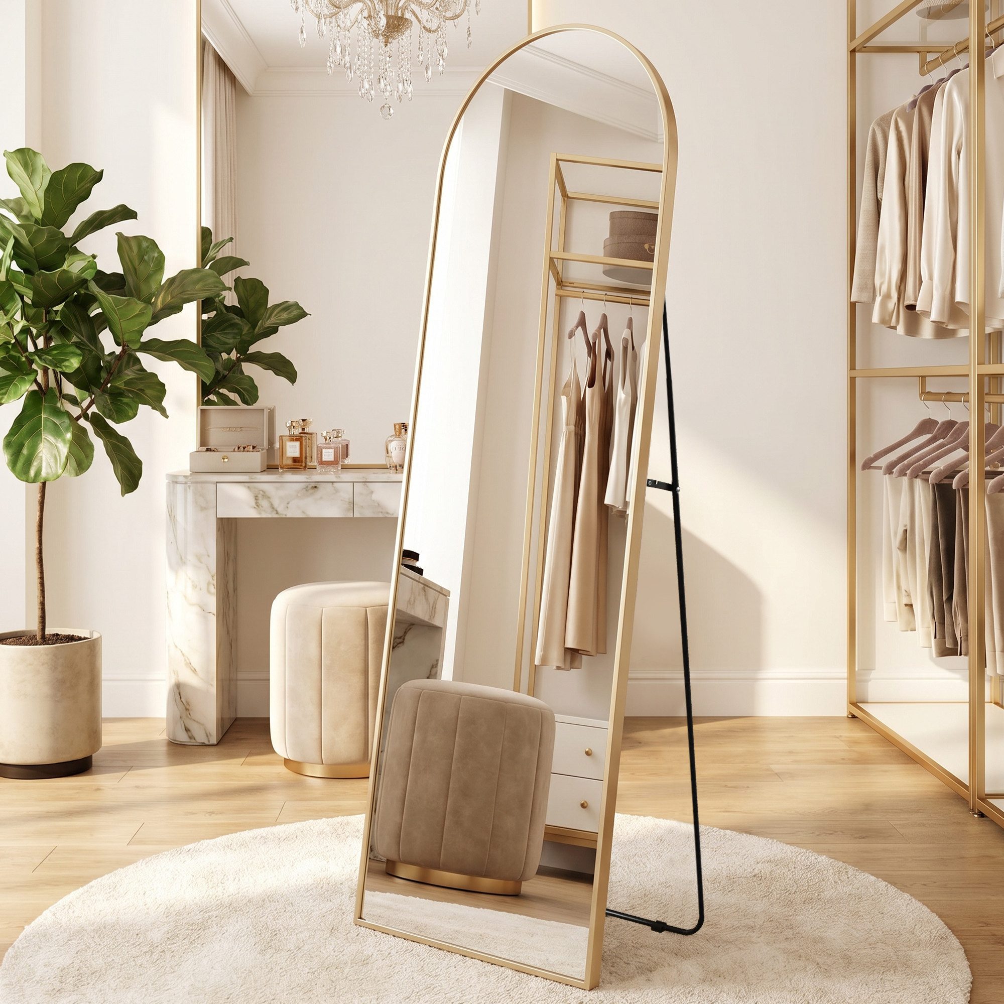OTTO home Spiegel Standspiegel Addrik, wahlweise in 2 Größen 150x40cm oder 180x60cm (als Wandspiegel und Standspiegel einsetzbar, Rahmen aus Metall), Ganzkörperspiegel mit Sicherheitsglas, in verschiedenen Farben