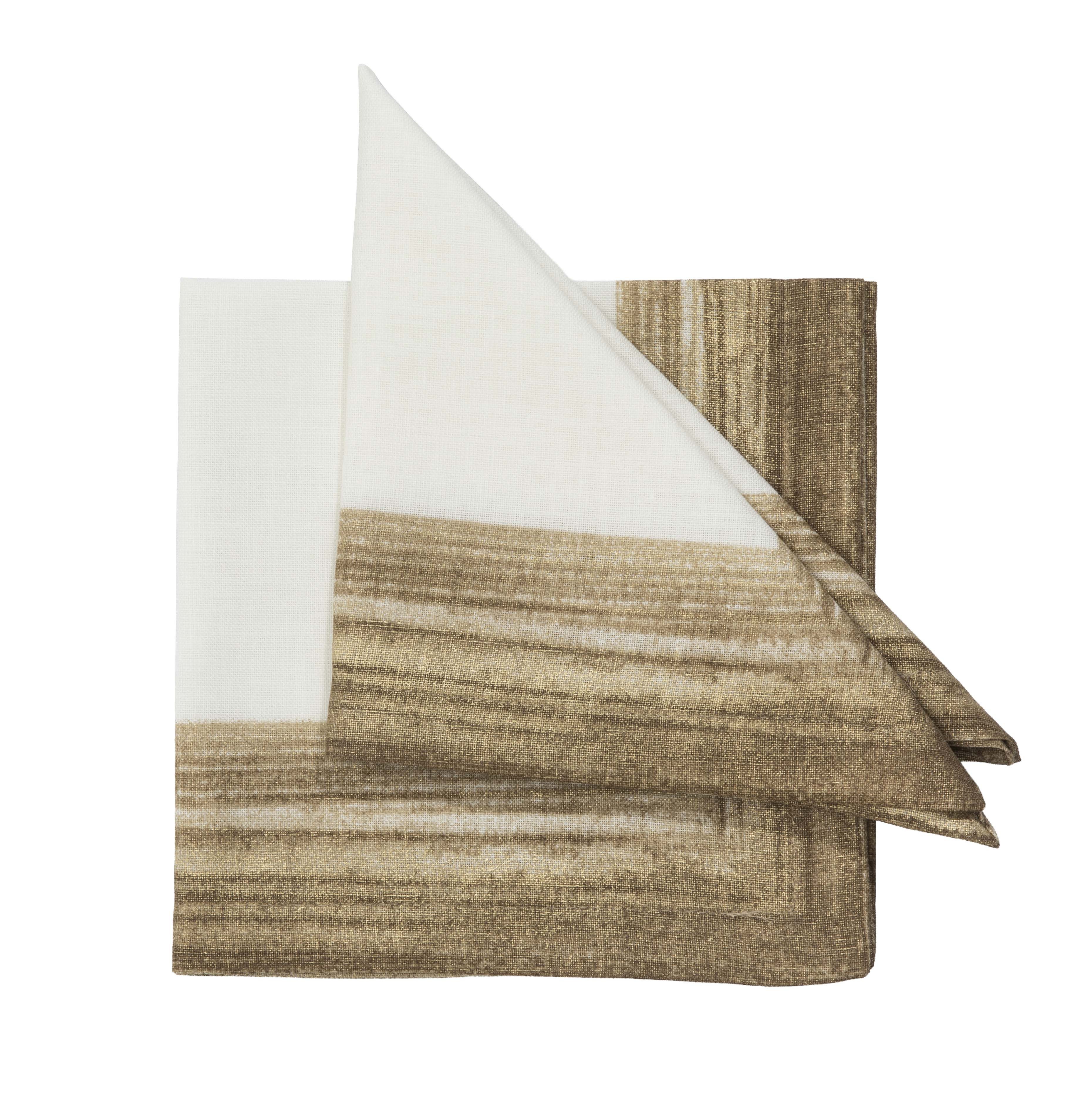 PICHLER Stoffserviette Druckdessin festlich Serviette 1er Set 40 x 40 cm CORY Rechteck bronc, (Spar-Set, 6 St., 6 Servietten), Servietten Fest Feier Kommunion