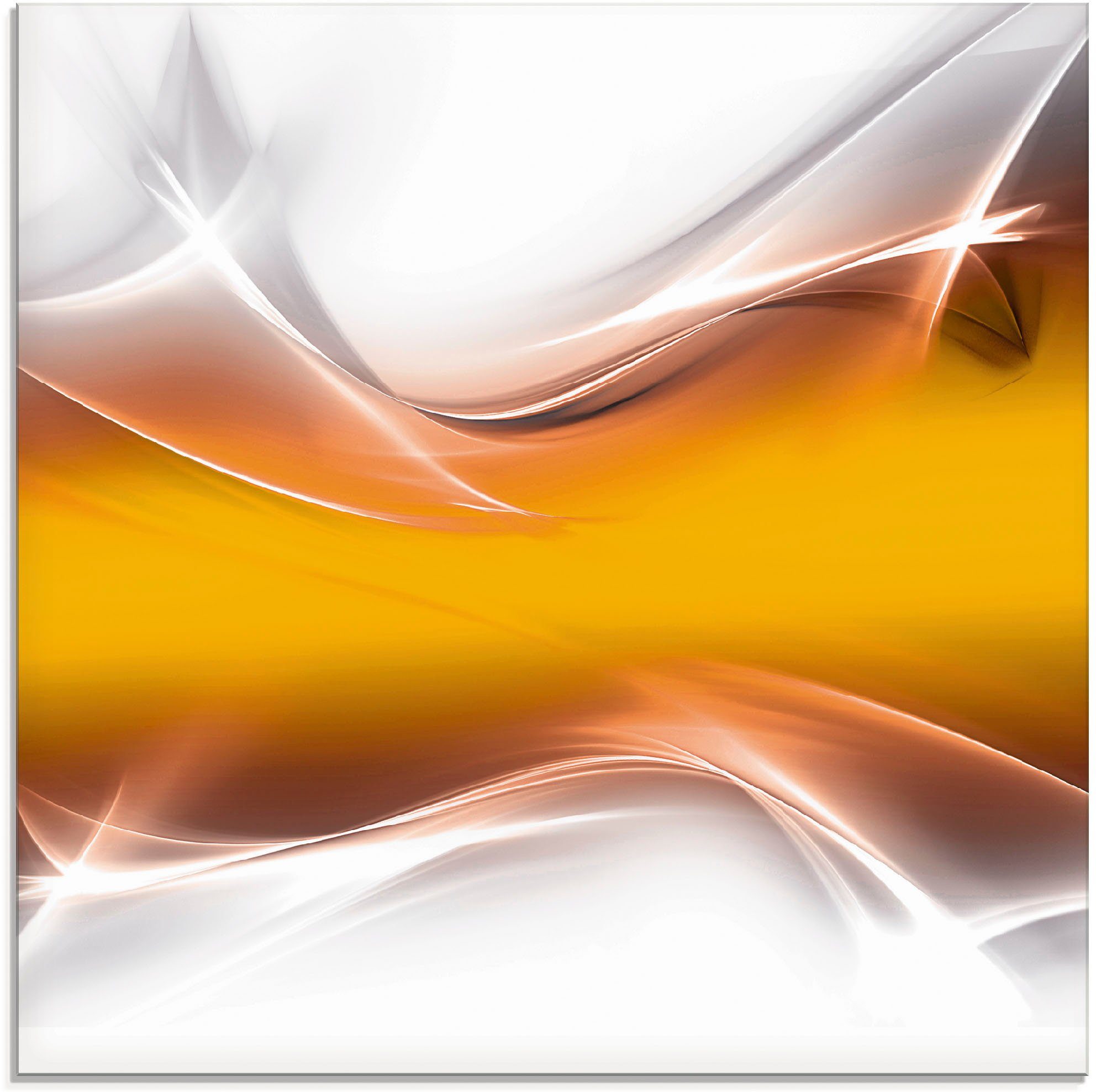 Artland Glasbild St), Element, Kreatives Gegenstandslos goldfarben Größen verschiedenen (1 in