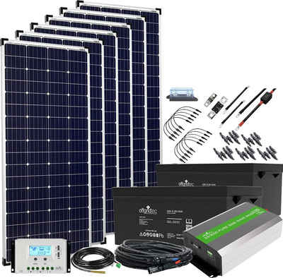 offgridtec Solaranlage Autark XXL-Master 24V 1200W Solaranlage - 3000W AC Leistung, 200 W, Monokristallin, (Set), Plug & Play Anschlussfertiges System