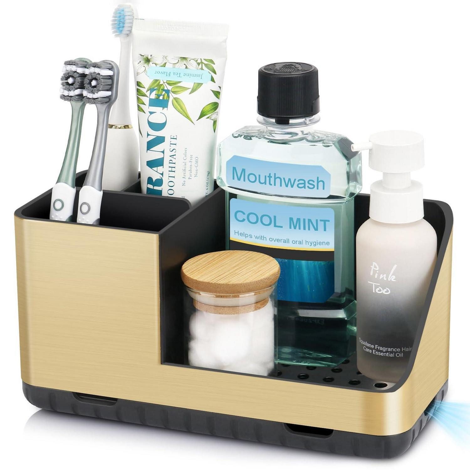 LuxusKollektion Zahnbürstenhalter Zahnbürstenhalter Organizer Brushed Gold