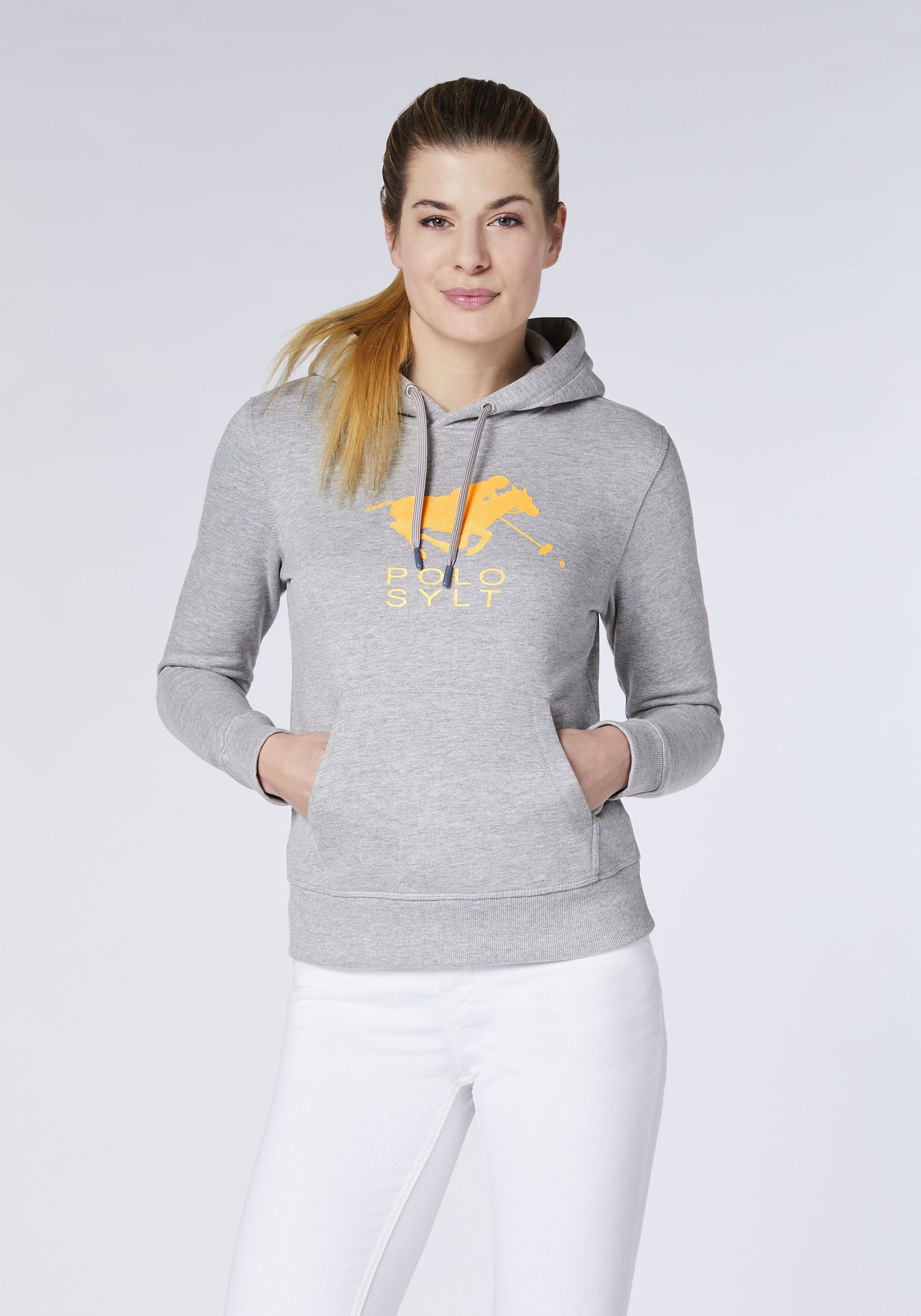 Frontprint Neutr. Kapuzensweatshirt Sylt mit Gray Polo Polo Sylt