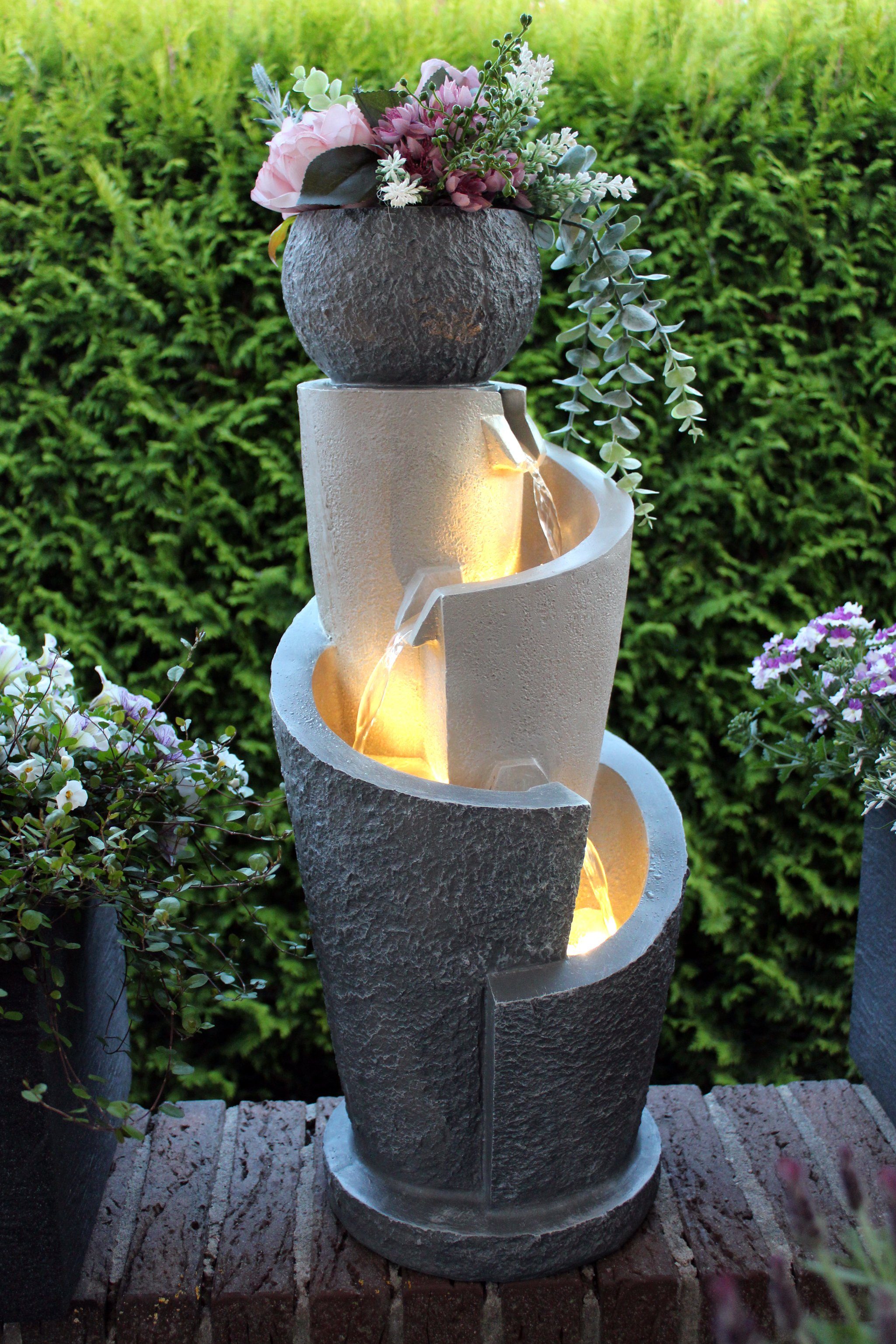 Arnusa Gartenbrunnen Springbrunnen mit LED Beleuchtung günstig online kaufen