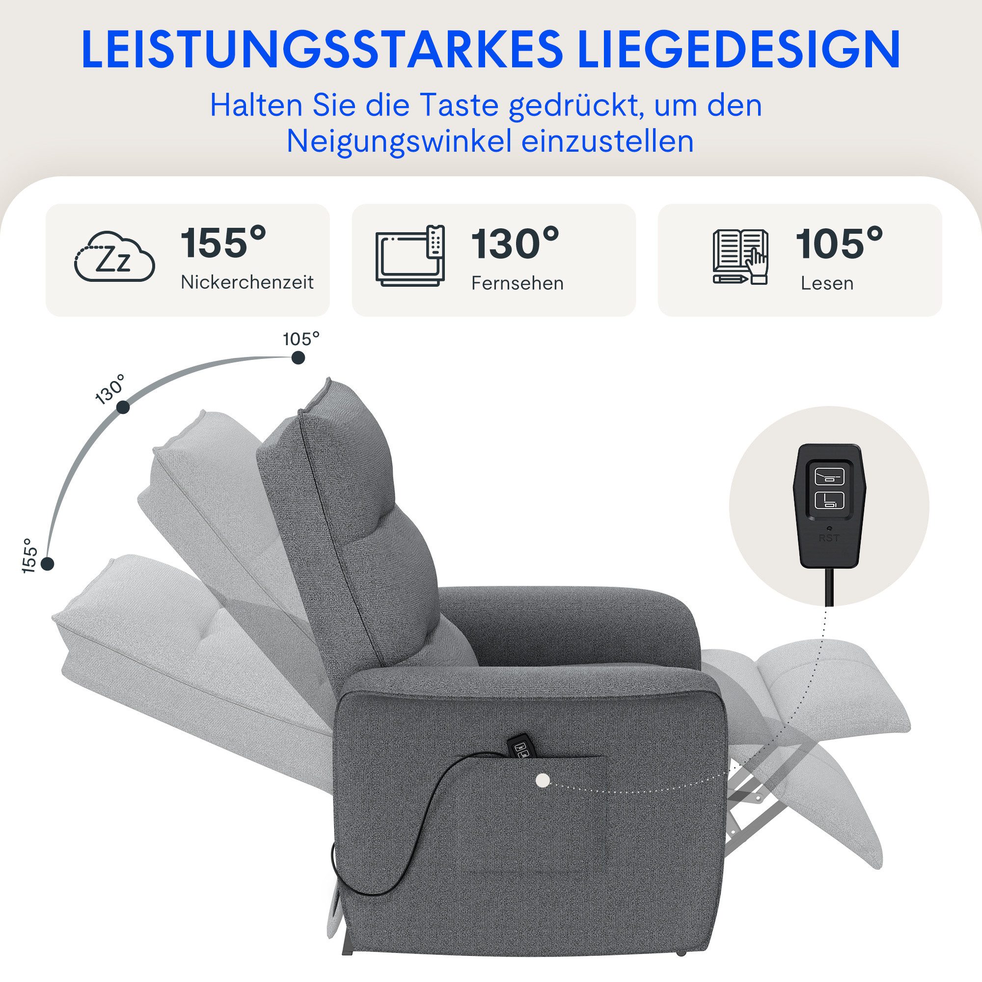 FLEXISPOT Sessel Elektrischer Relaxsessel – Ergonomischer Liegesessel mit R günstig online kaufen