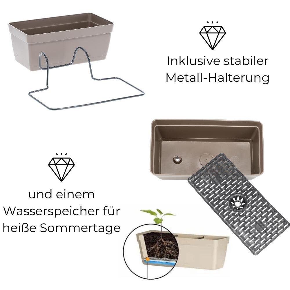 GarPet Blumenkasten 3 x Hängekasten Blumen Pflanz Kasten Set Wand