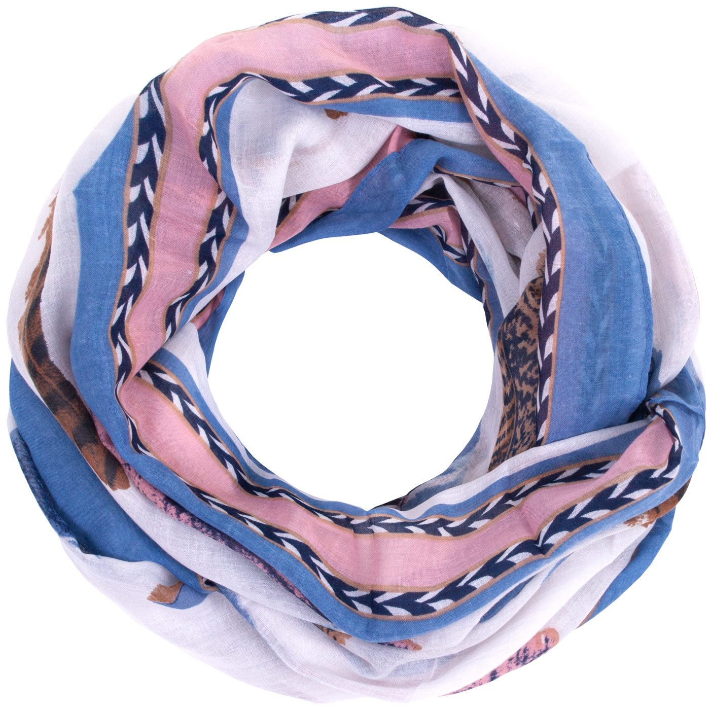 Faera Loop, Damen Schal gemalte Federn weich und leicht Damen Loop Rundschal
