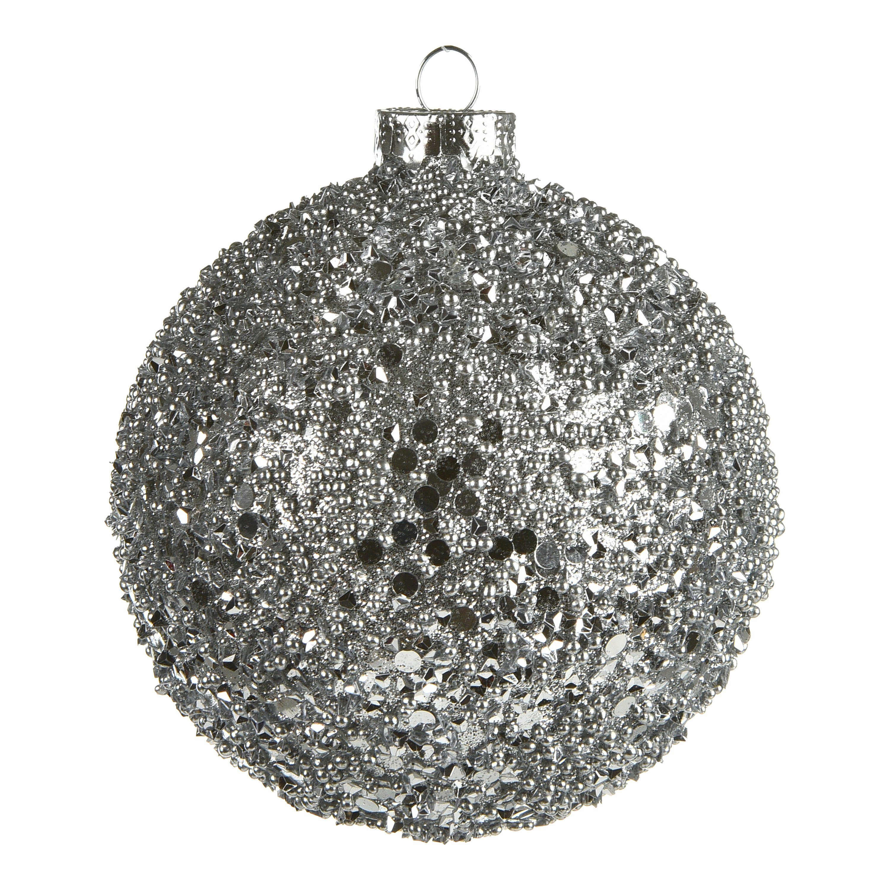 Neuzugänge diese Woche Depot Weihnachtsbaumkugel Glas-Weihnachtskugel Roundgranulat Silber