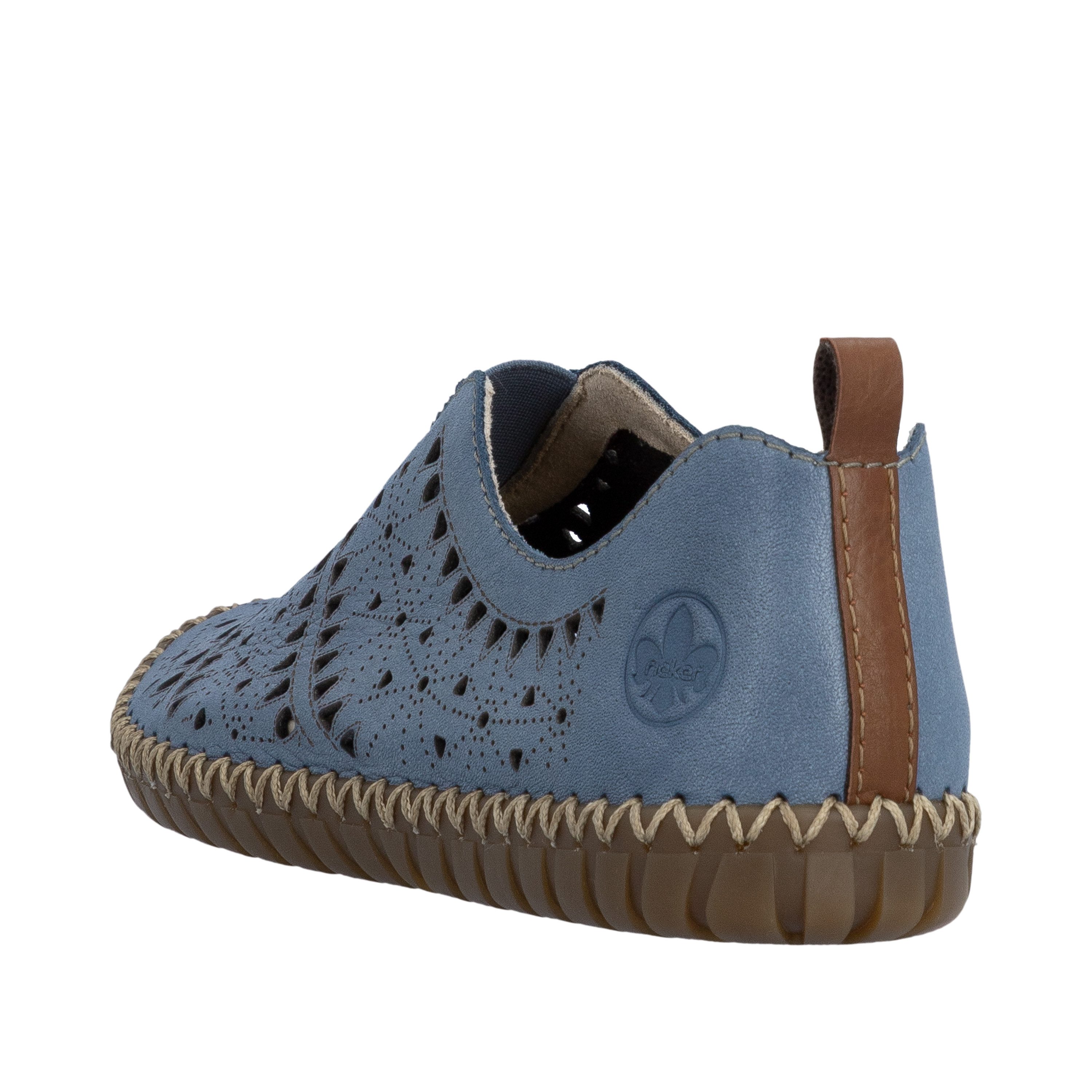 Rieker Slipper Schlupfschuh, Halbschuh, Urlaubsschuh mit Perforation