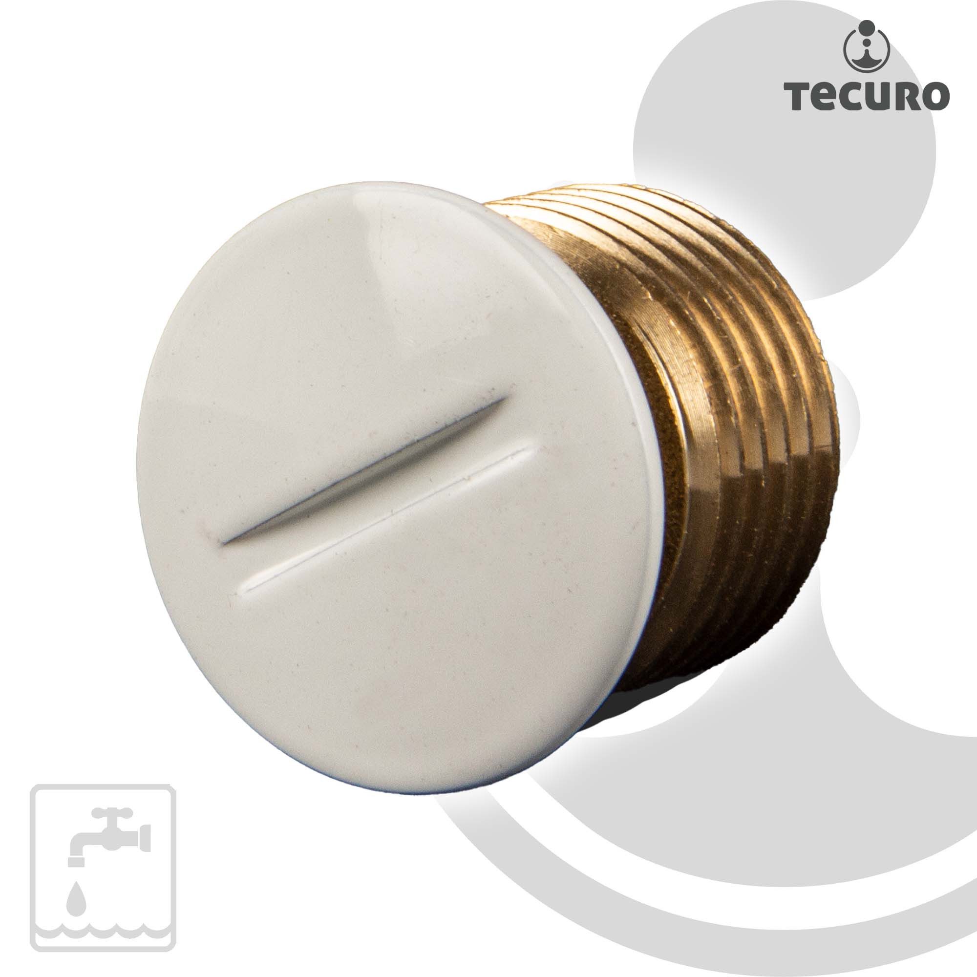 tecuro Gewindefitting Verschluss - Stopfen AG G 1/2 Zoll, optional mit Rosette, 1/2 Zoll