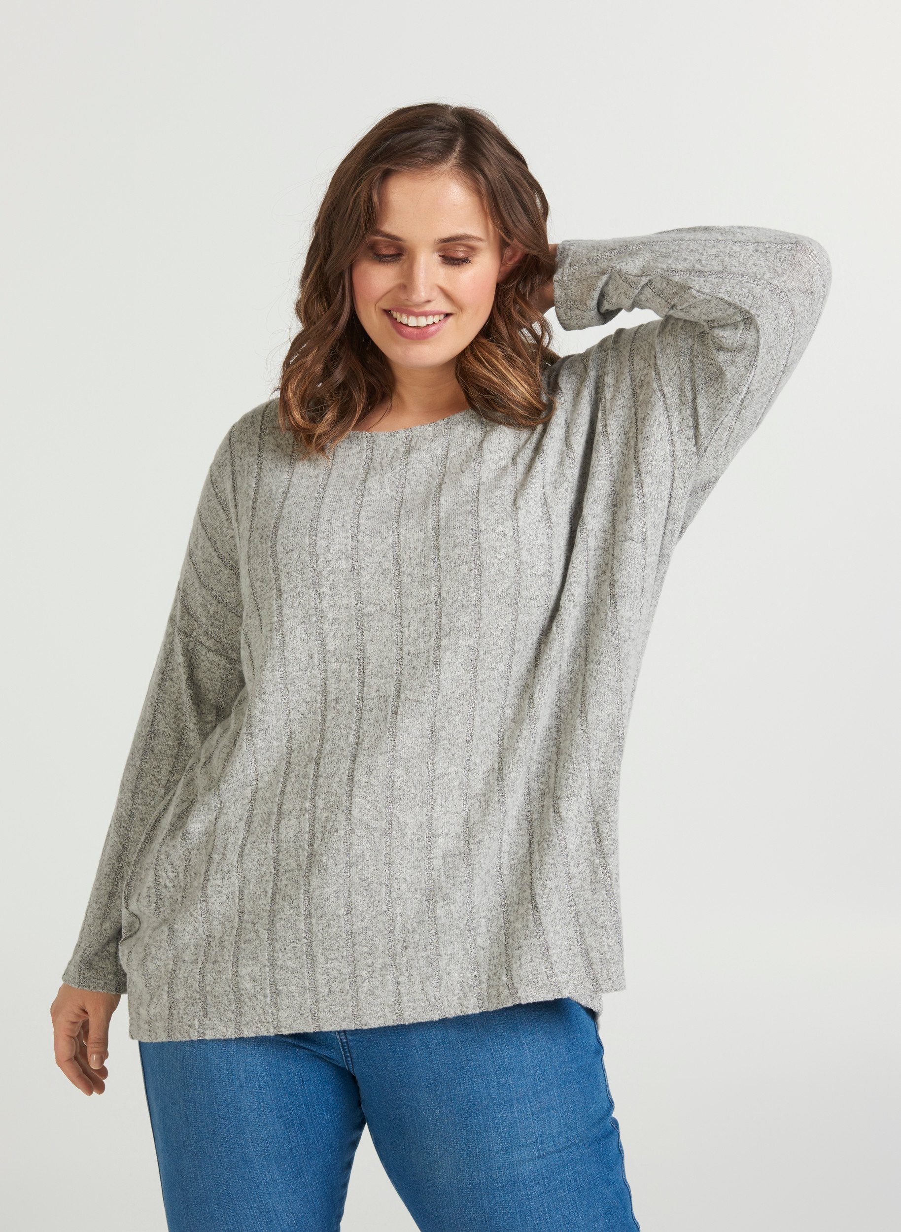 Zizzi Langarmbluse Große Größen Damen Pullover