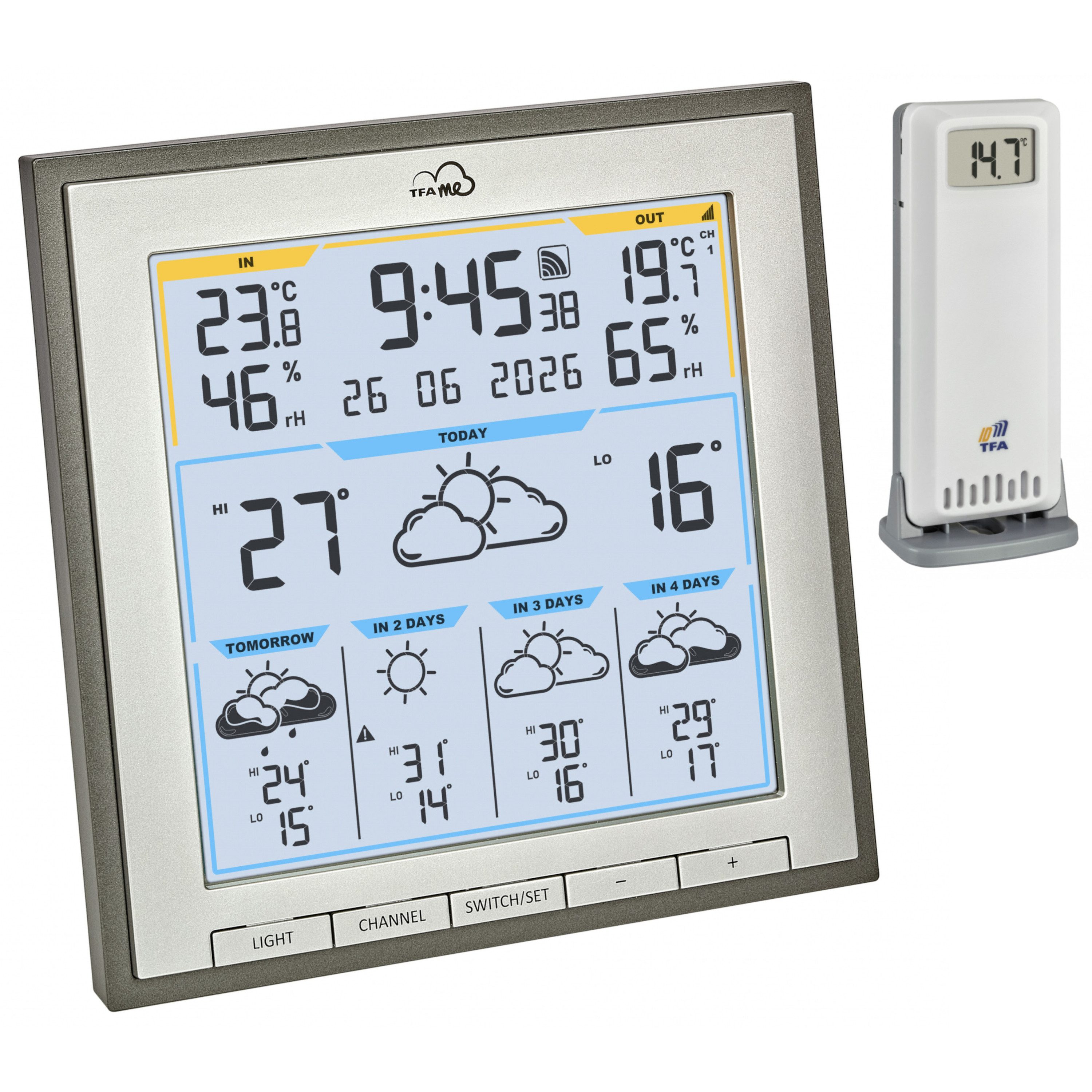 TFA Dostmann WLAN TFA 35.8105 TFA.me ID-08, mit 5 Tage Wettervorhersage Funkwetterstation
