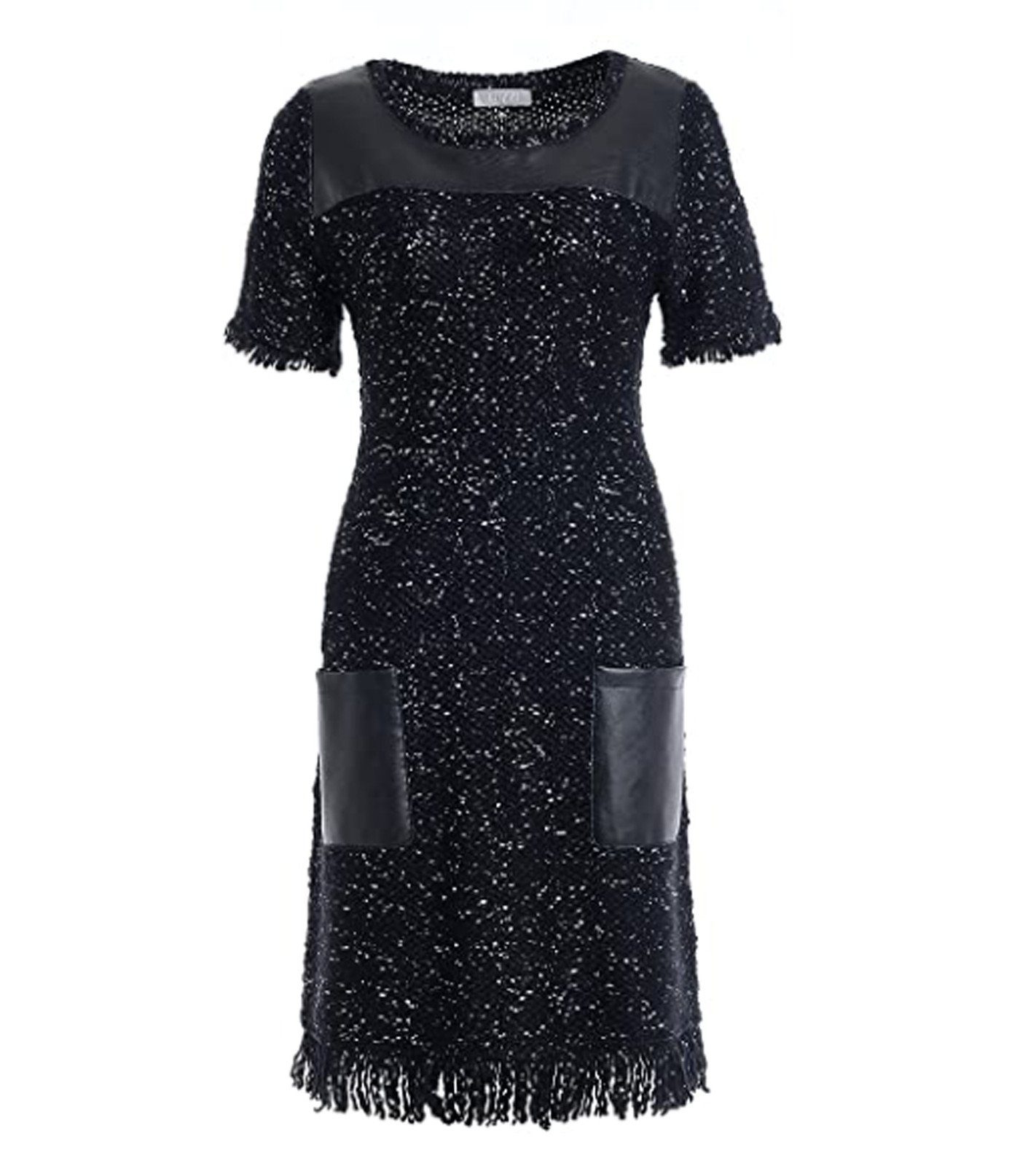 TUZZI Sommerkleid »TUZZI Kleid cooles Damen Lederimitat-Kleid mit  3/4-Ärmeln Midi-Kleid Schwarz« online kaufen | OTTO