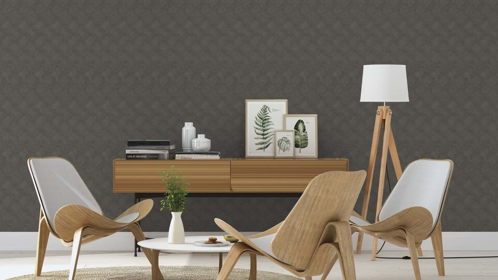 Vliestapete Grafik Muster Abstrakt Anthrazit Metallic 608168 Sky Lounge