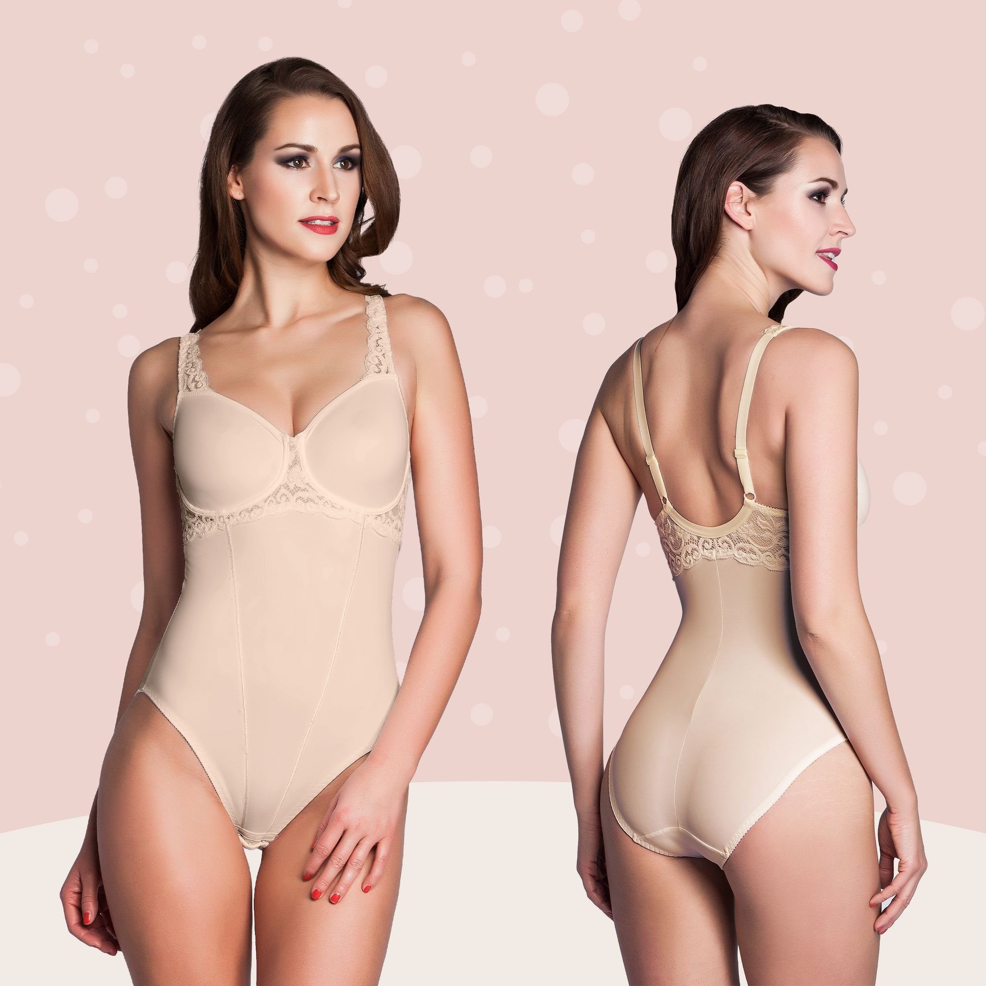 Miss Perfect Body 5589 Figurformender Minimizer Funktionsbody mit Spitze in Größe B-D 75-95, E 75-90