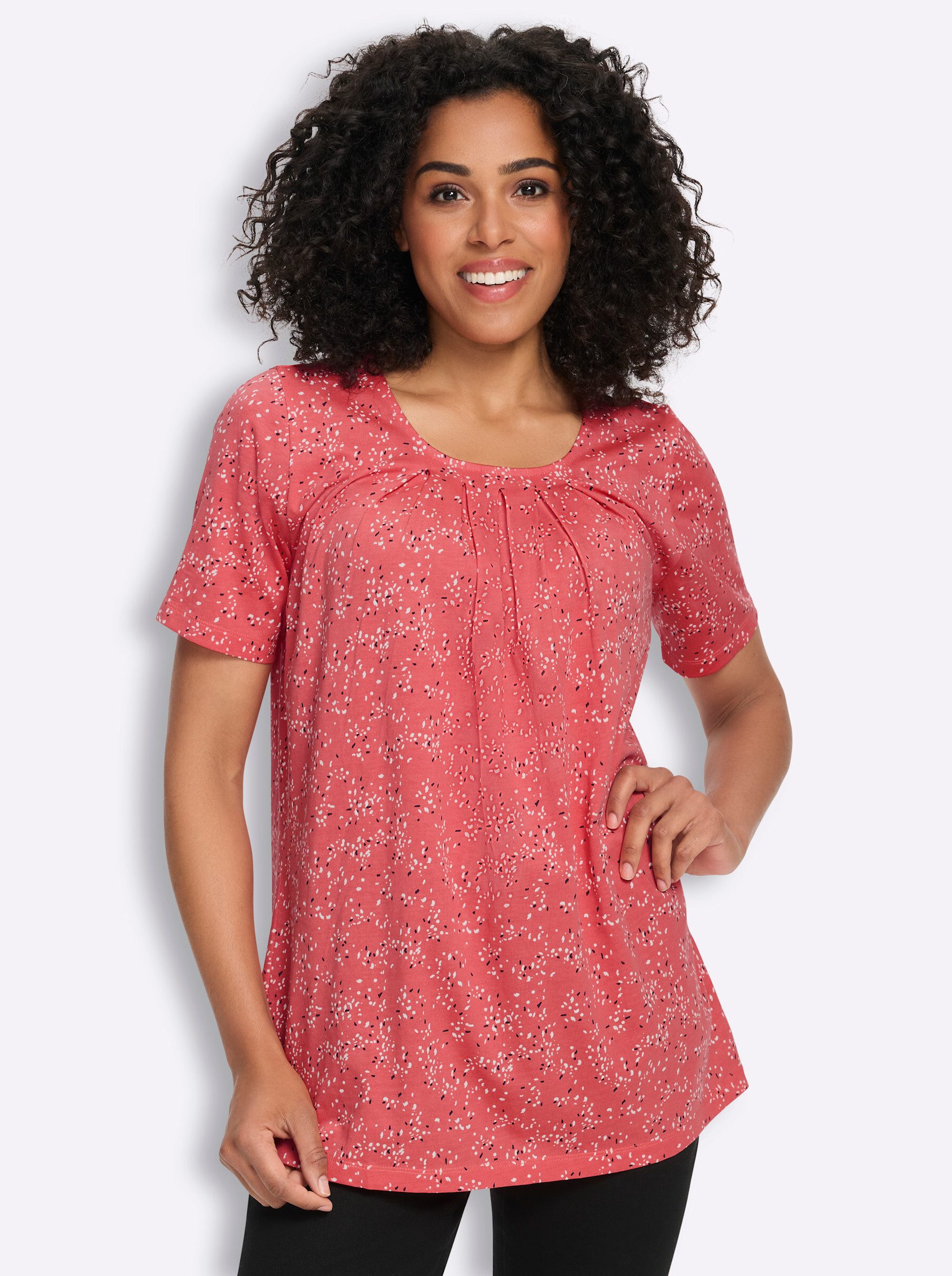 Sieh an! T-Shirt Longshirt Kurzarm