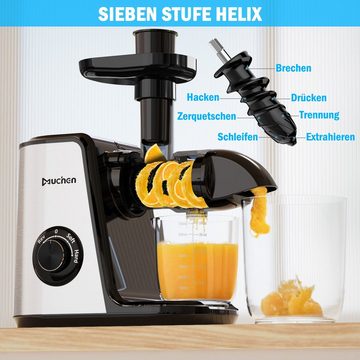 muchen Entsafter Muchen Slow Juicer Entsafter für Obst und Gemüse Ruhiger Motor 150W