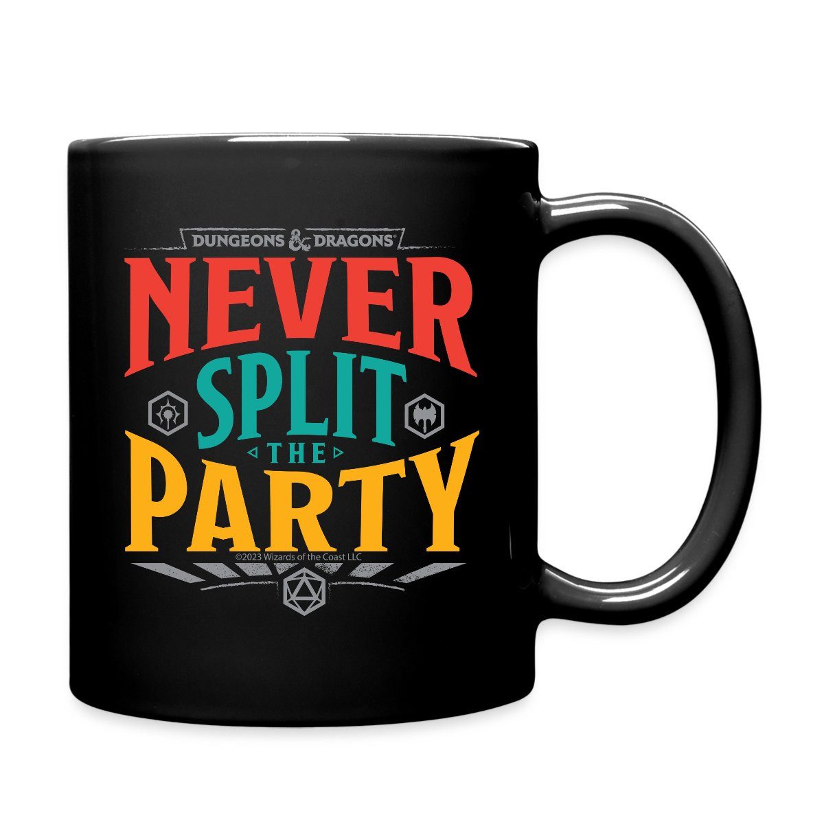 Spreadshirt Tasse Dungeons And Dragons Never Split The Party Tasse Einfarbig, Keramik