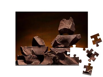 puzzleYOU Puzzle Brocken aus duftender Zartbitterschokolade, 48 Puzzleteile, puzzleYOU-Kollektionen Schokolade