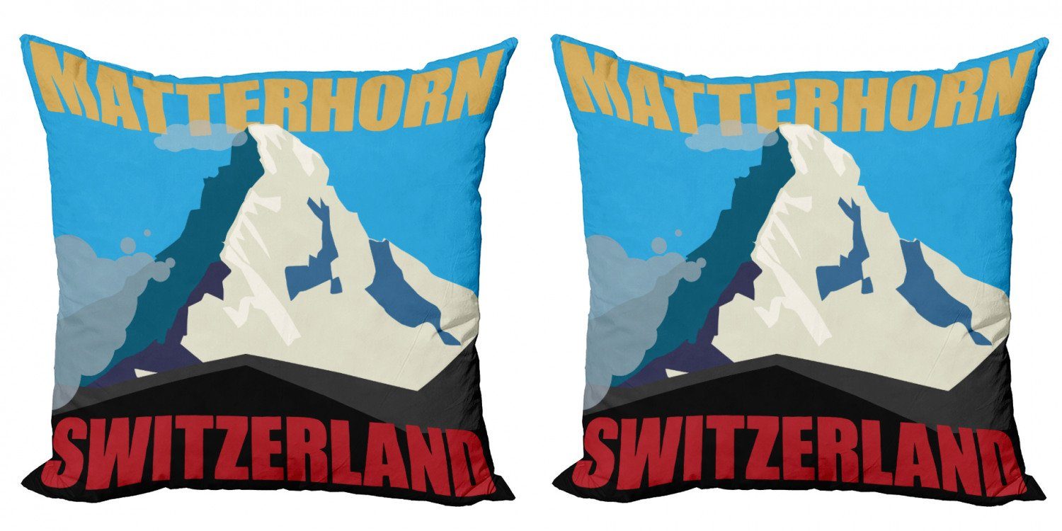 Peak Stück), Kissenbezüge Modern Berg Accent Doppelseitiger Abakuhaus Digitaldruck, (2 Matterhorn Schweiz