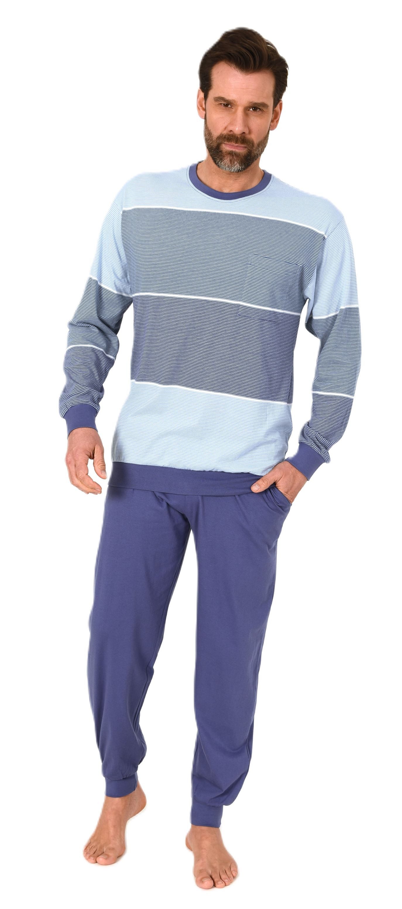 Normann Pyjama Normann Herren Schlafanzug lang mit Bündchen - auch in Überg günstig online kaufen