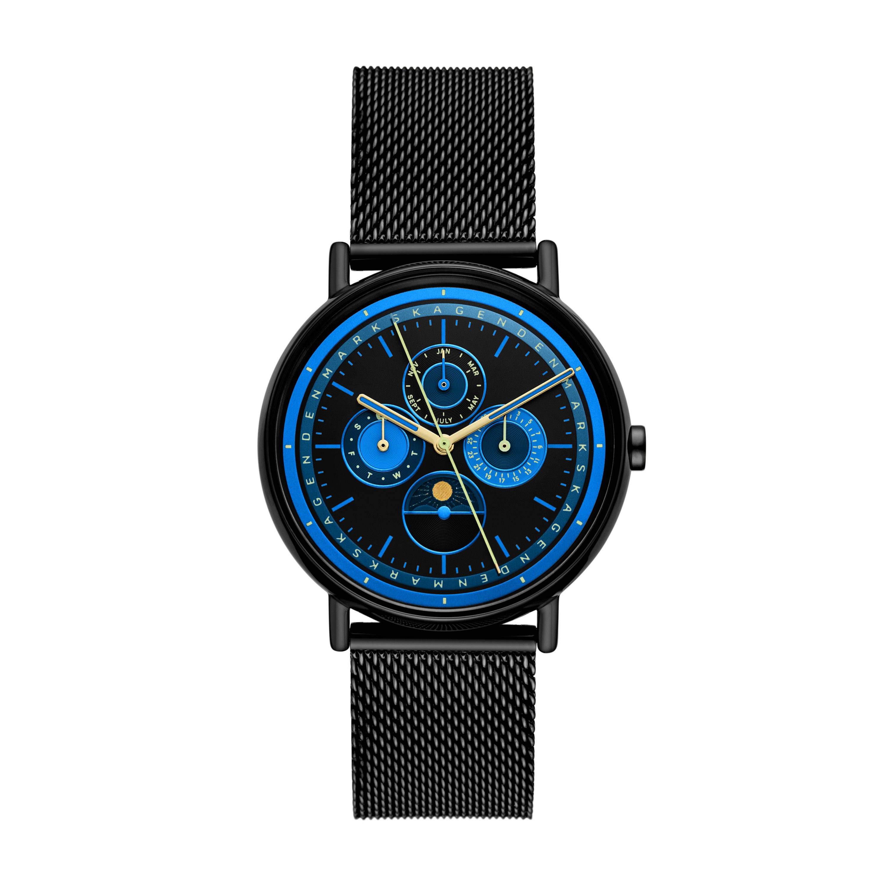 SKAGEN Quarzuhr SIGNATUR SKW6944, Armbanduhr, Herrenuhr, Edelstahlarmband, analog, Tag, Wochentag, Monat