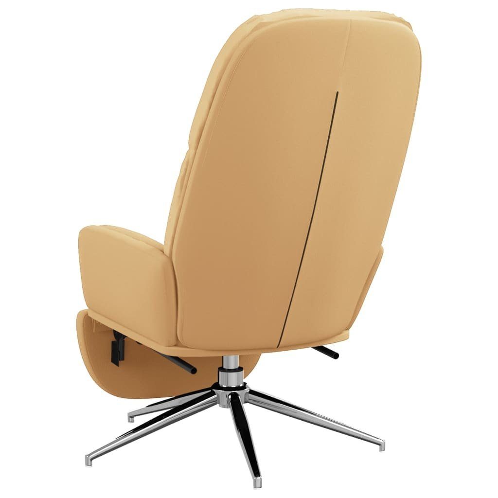 furnicato Sessel Wildleder-Optik Relaxsessel Cremeweiß Fußstütze mit