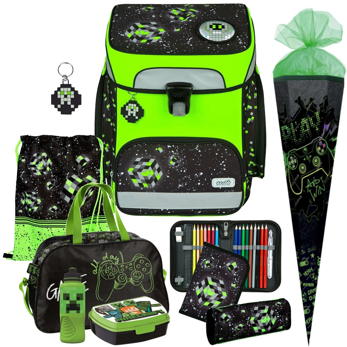 Scooli Schulranzen 1.Klasse Jungen EasyFit in unterschiedlichen Sets (9-tlg)