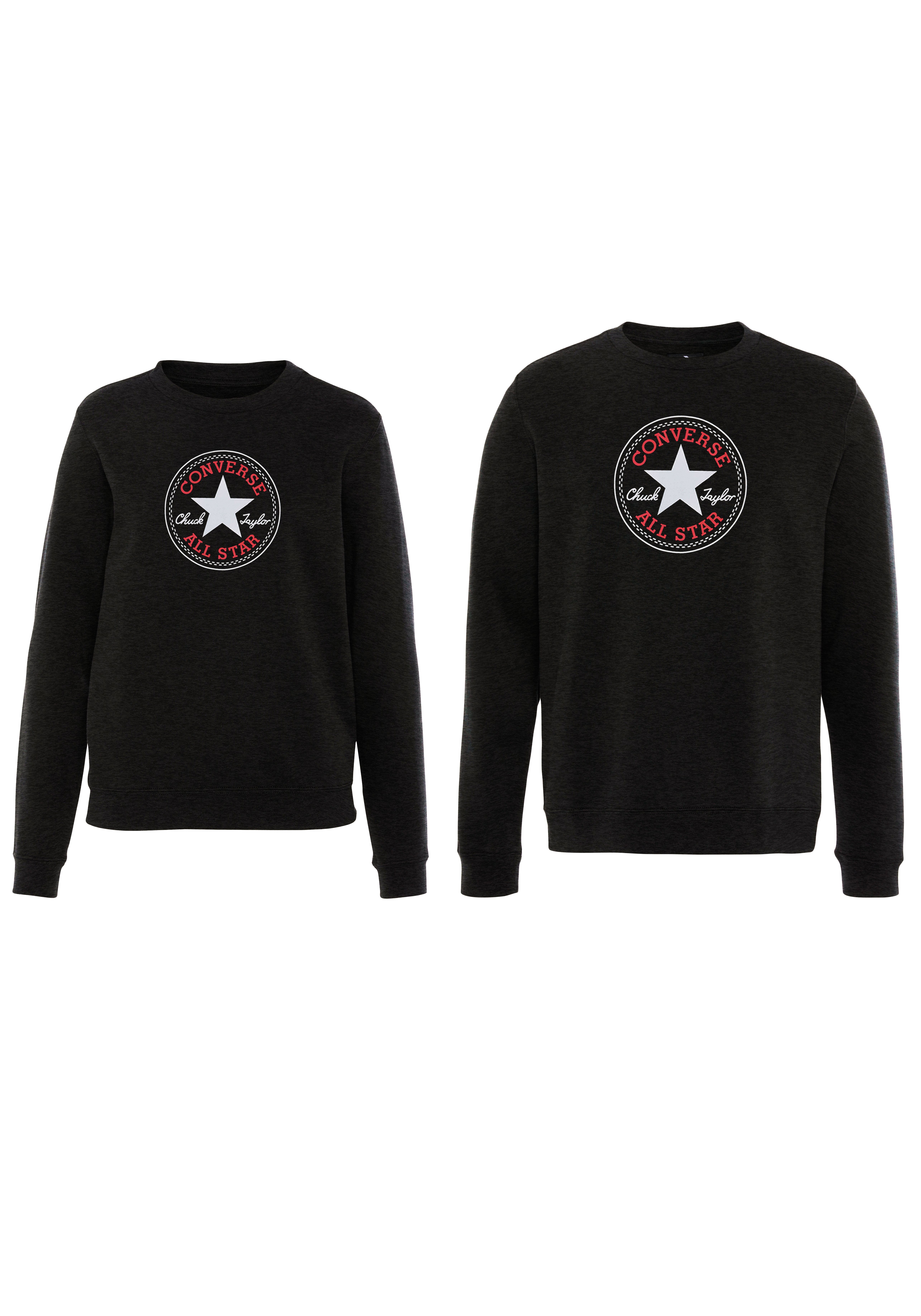 UNISEX Sweatshirt BRUSHED STAR BACK black1 PATCH Converse ALL