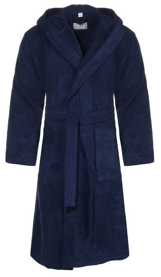 CLASS HOME COLLECTION Unisex-Bademantel mit Kapuze – Baumwoll-Frottee Morgenmantel für Damen & Herren, klassisch, 100% Baumwolle, Kapuze, Binde Gürtel, Mit Kapuze, zwei aufgesetzten Taschen und Bindegürtel