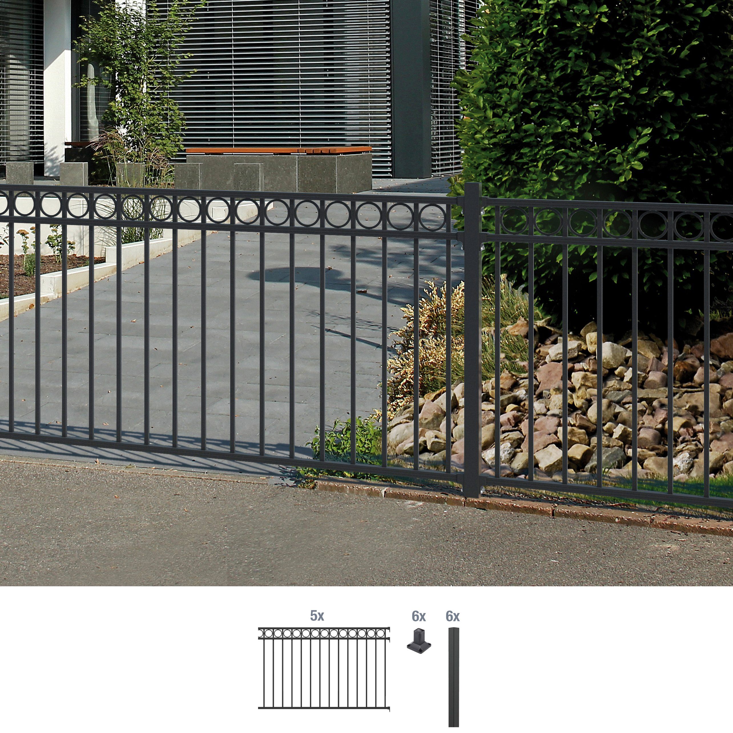 Alberts Metallzaun Circle, (Set), Höhe: 100 und 120 cm, Gesamtlänge: 10 m, zum Aufschrauben