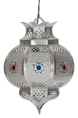 Marrakesch Orient & Mediterran Interior Deckenleuchte Orientalische Lampe Pendelleuchte Amadou Silber 35cm