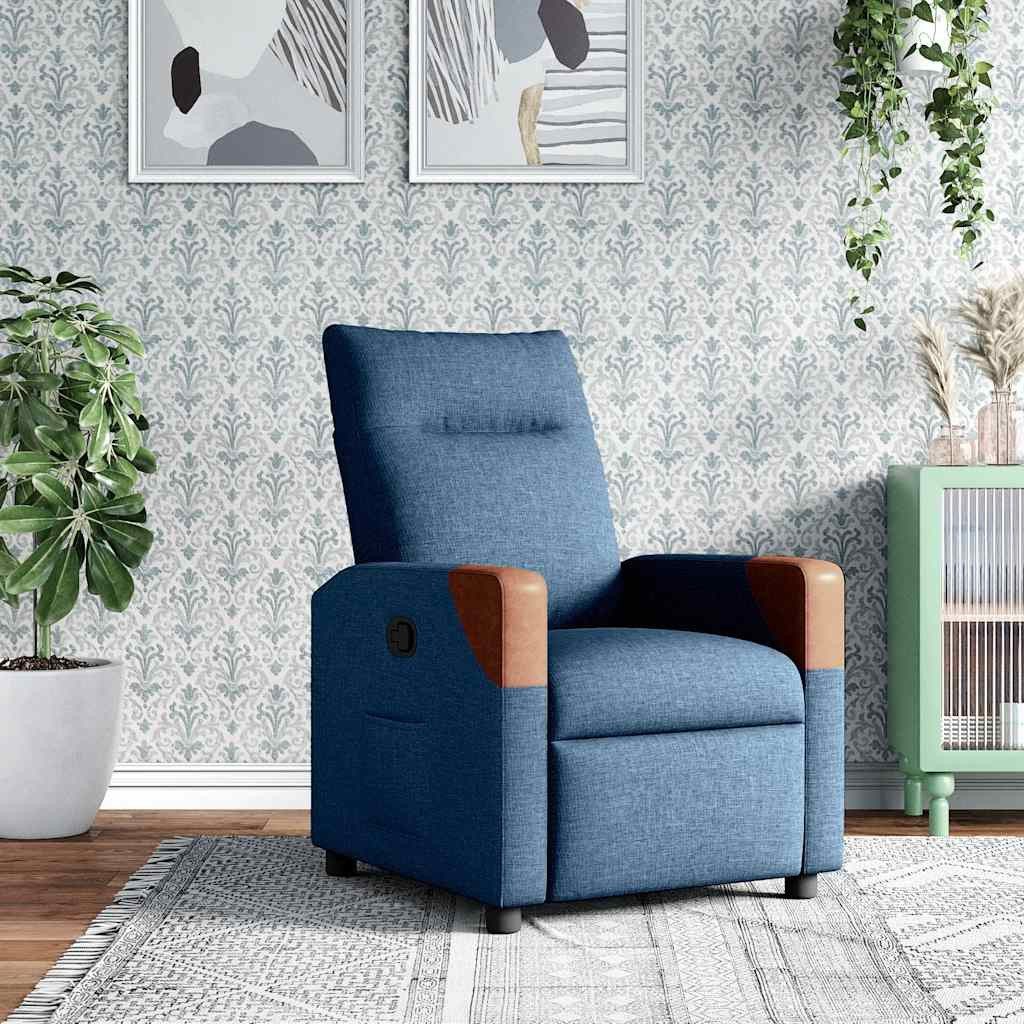 vidaXL Sessel Relaxsessel Blau Stoff (1-St)