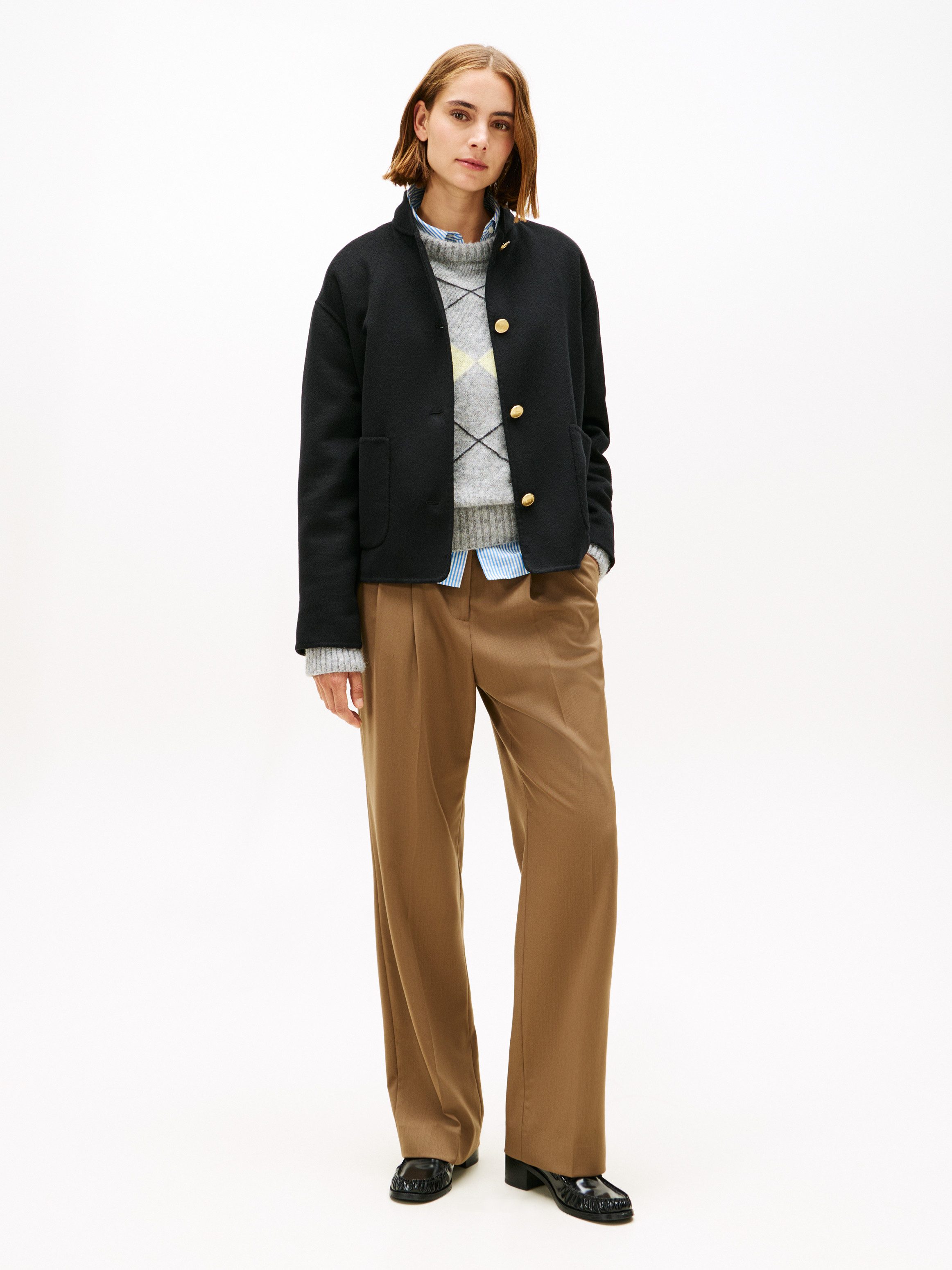 Tommy Hilfiger Bomberjacke DF WOOL SHORT BOMBER mit Wolle