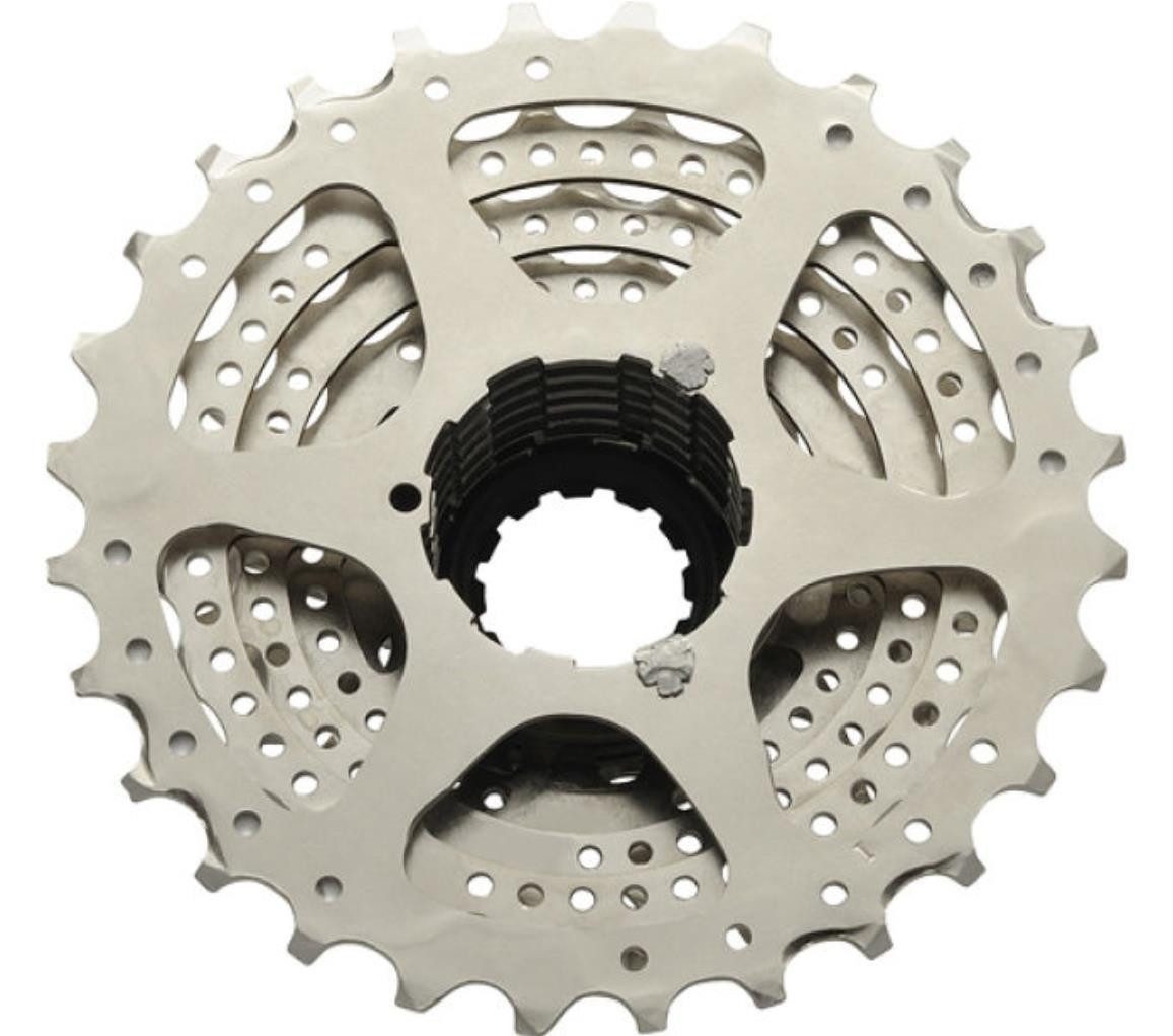 maxxi4you Zahnkranz Shimano Kassette CS-HG41 7-Fach 11-28 Zähne silber inkl. Reflexband