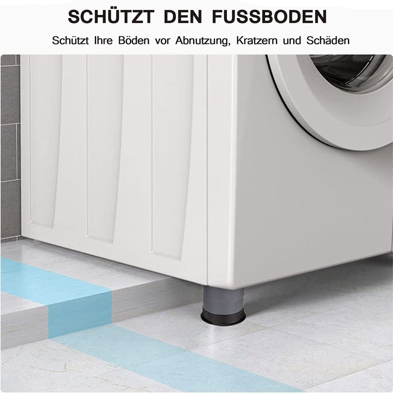 NUODWELL Möbelfuß Waschmaschine Pad Universal Vibration Füße 4 Fußpolster Stück Anti