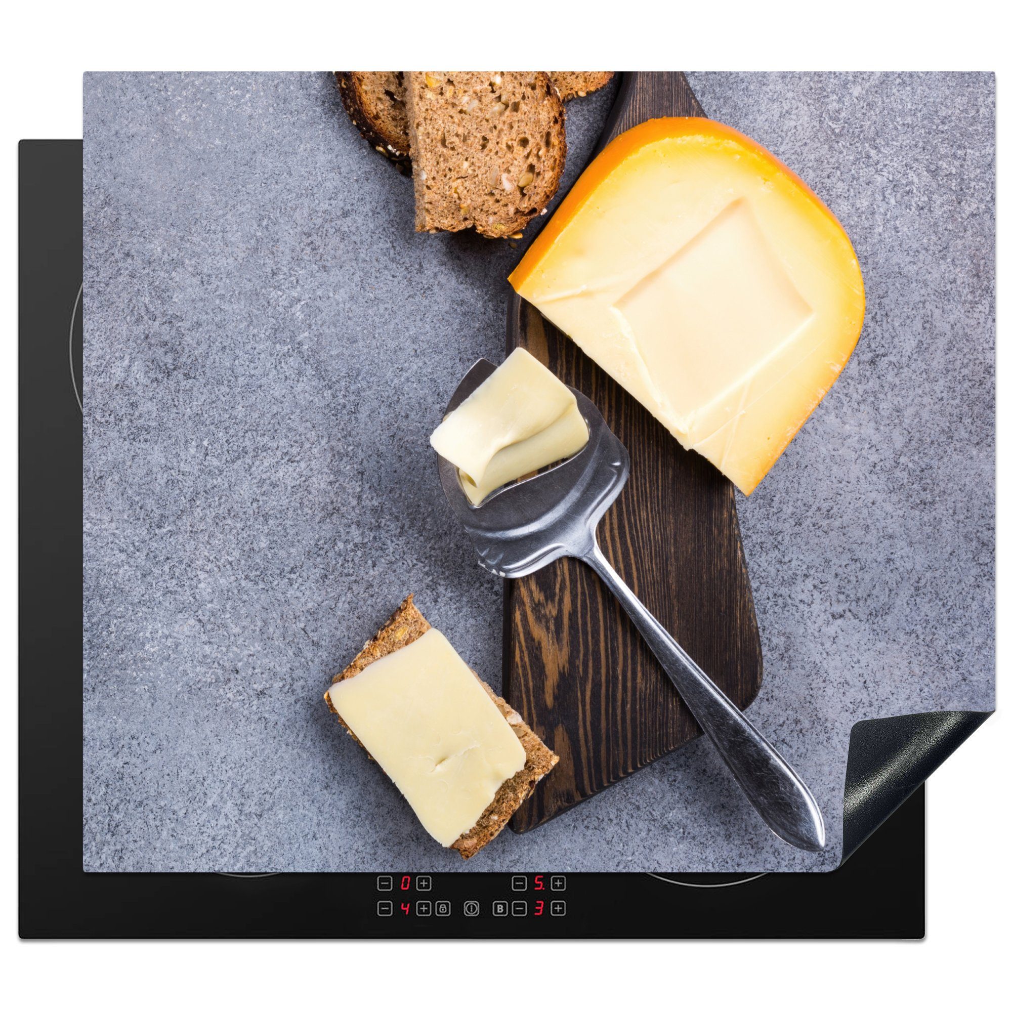 MuchoWow Herdblende-/Abdeckplatte Käse - Käsebrett Mobile - 60x52 Ceranfeldabdeckung nutzbar, Arbeitsfläche - Stilleben tlg), cm, Vinyl, (1 Niederländisch