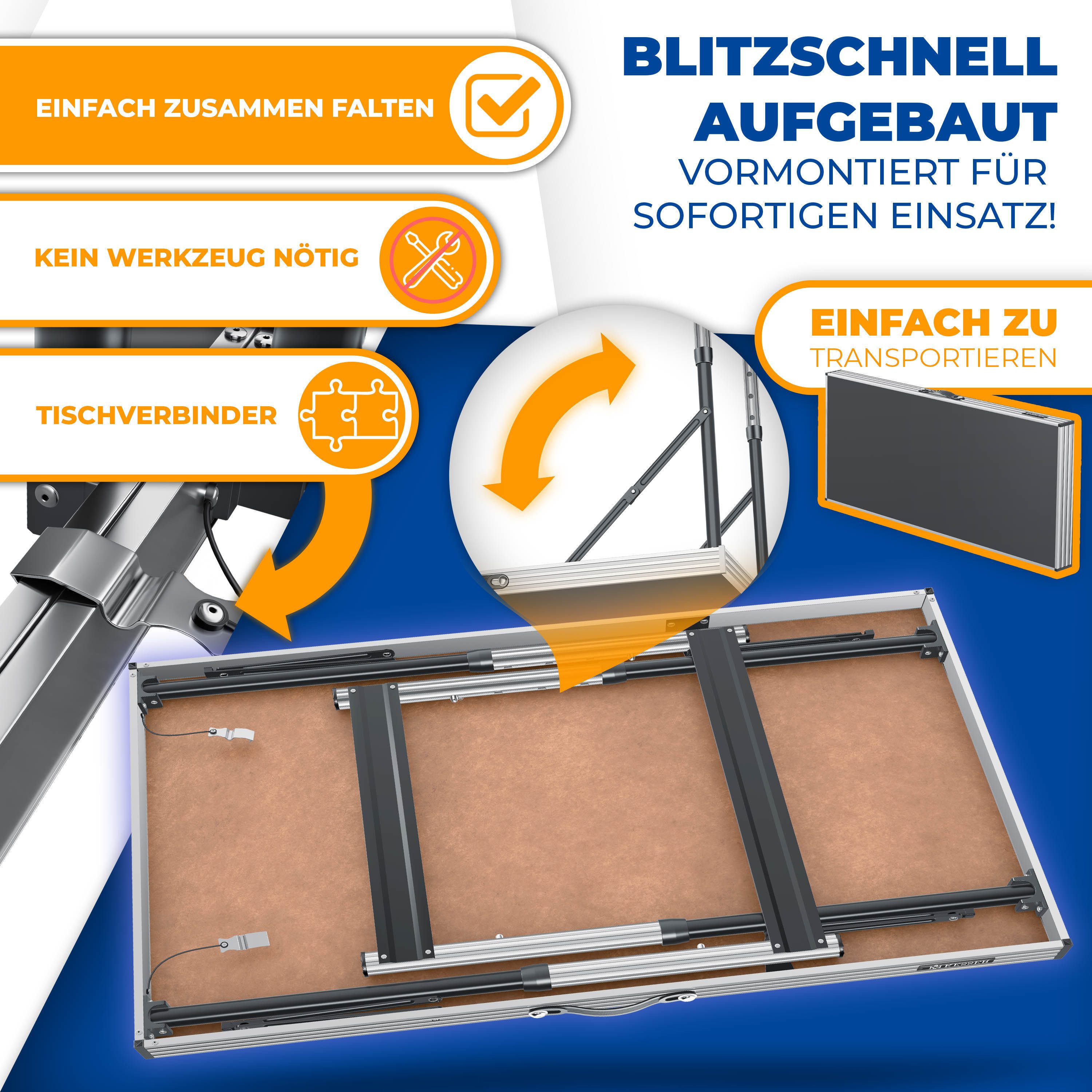 KESSER Tapeziertisch, Multifunktionstisch Profi 3- teilig, 100 60 cm