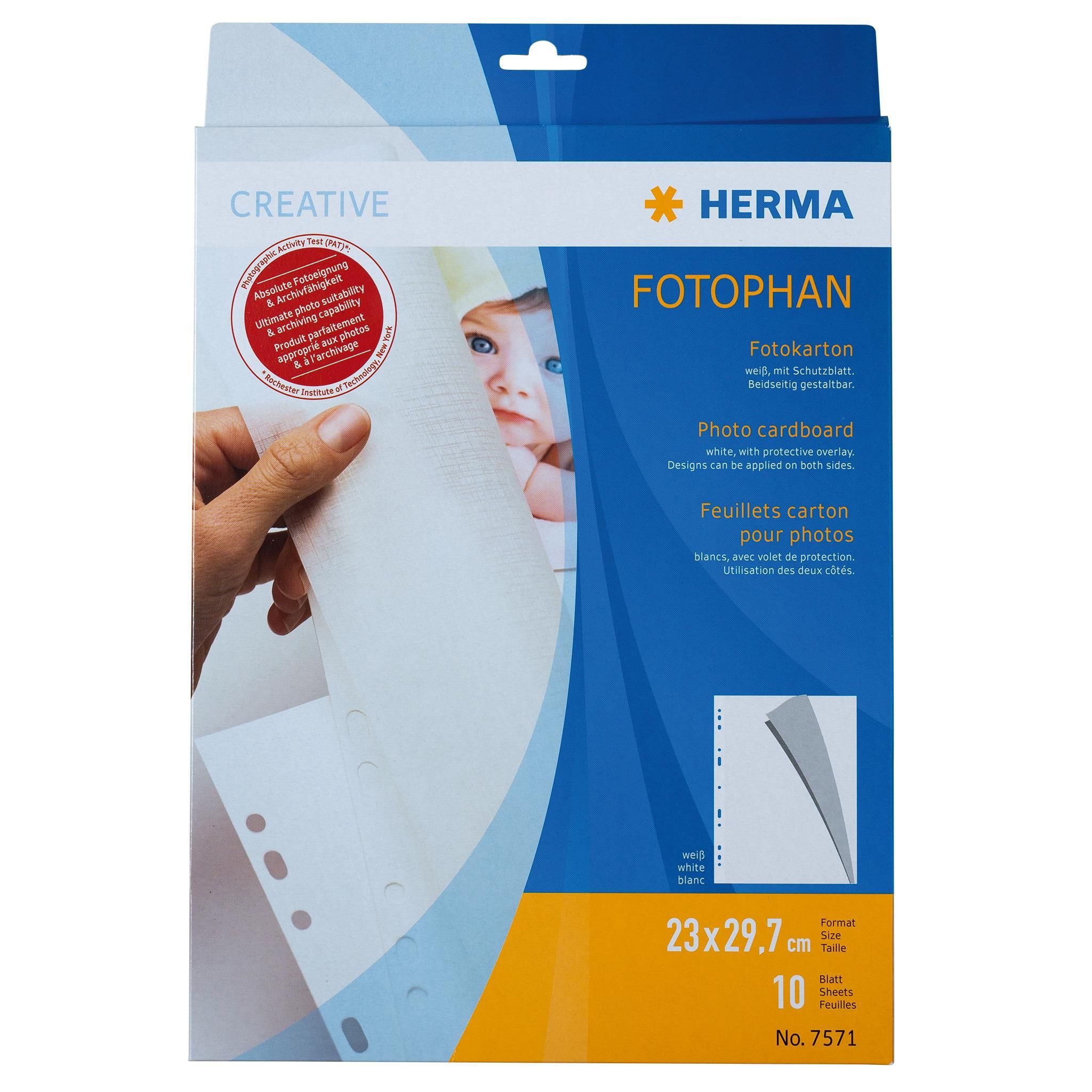 Fotoalbum Herma FOTOPHAN Karton für Fotos mit angeklebtem Schutzpapier 232 x