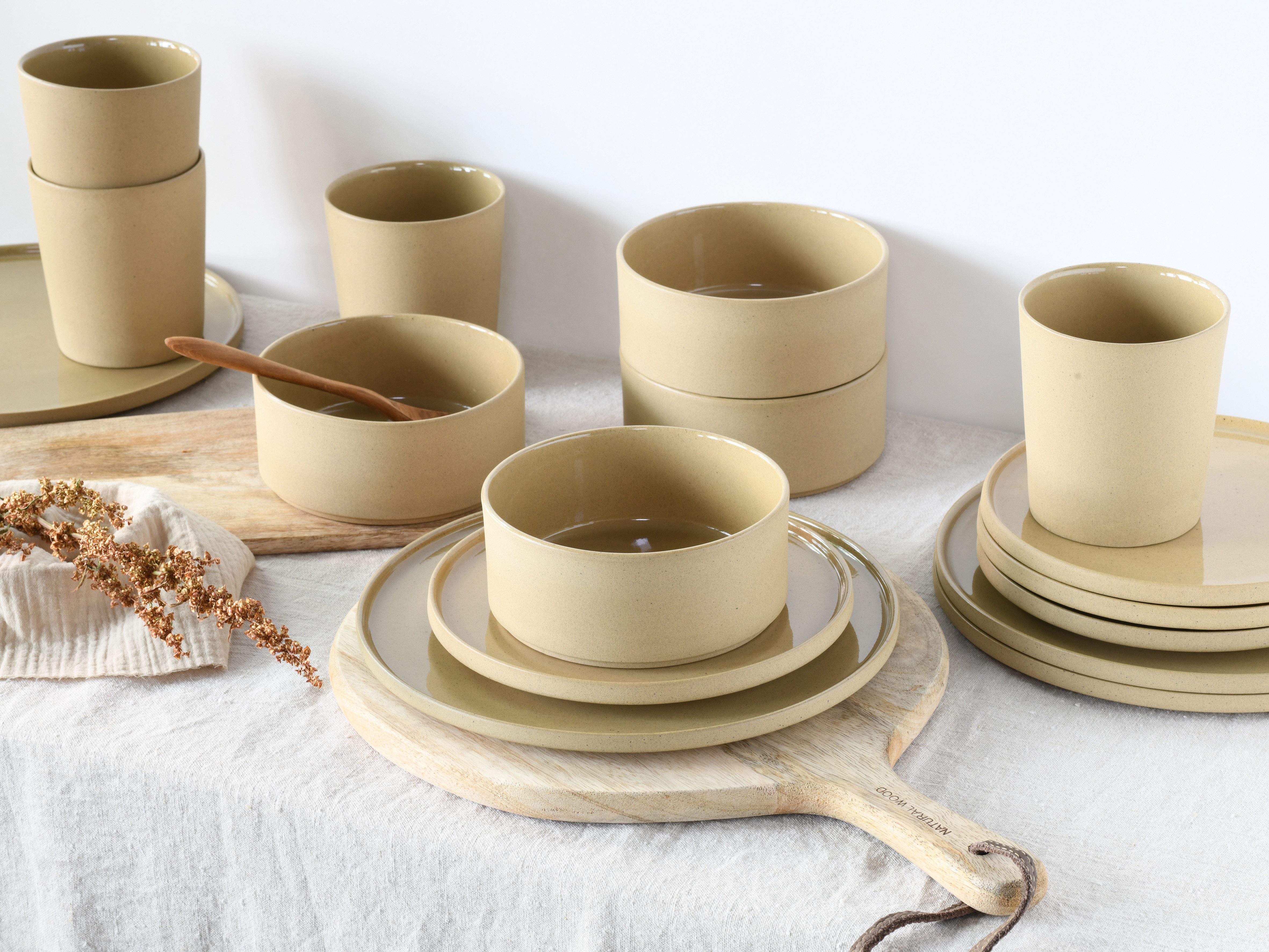 CreaTable Dessertteller Futuro, (4 St), Teller Set für 4 Personen, Ø 20 cm, Steinzeug