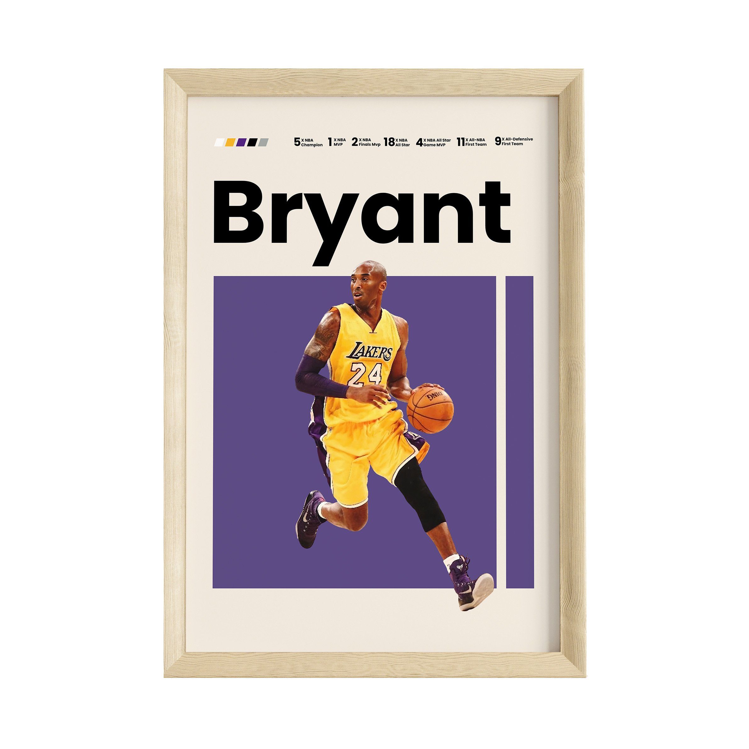 JUSTGOODMOOD Poster Premium ® Kobe Bryant · Basketball · ohne Rahmen