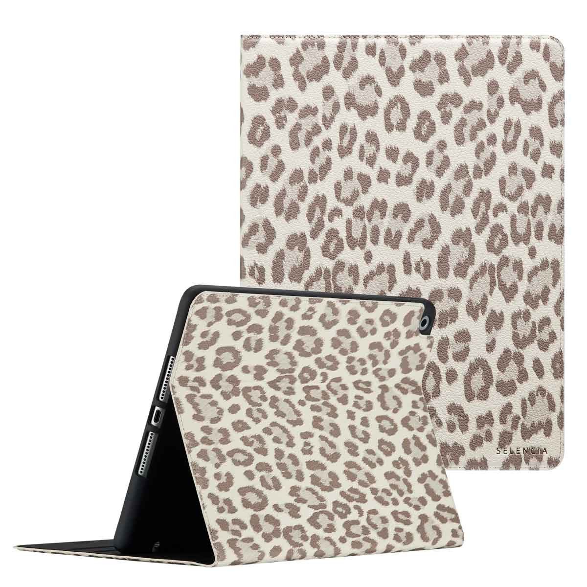 Selencia Tablet-Mappe Selencia Sabi Klapphülle mit Leopardenmuster Apple iPad 9 (2021) 10.2