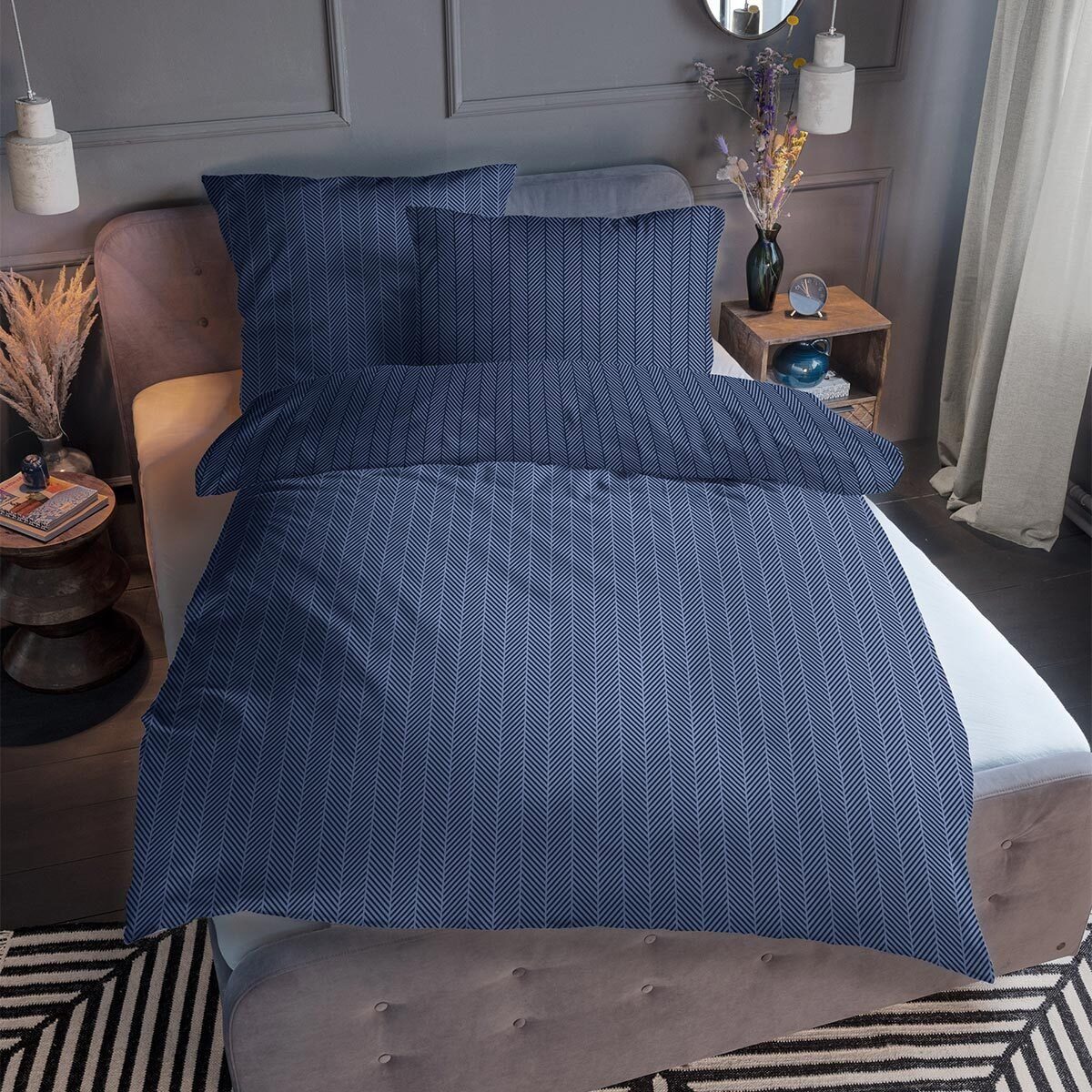 TOM TAILOR Bettwäsche, Flanell, 2 teilig, Waschen bis 60 Grad