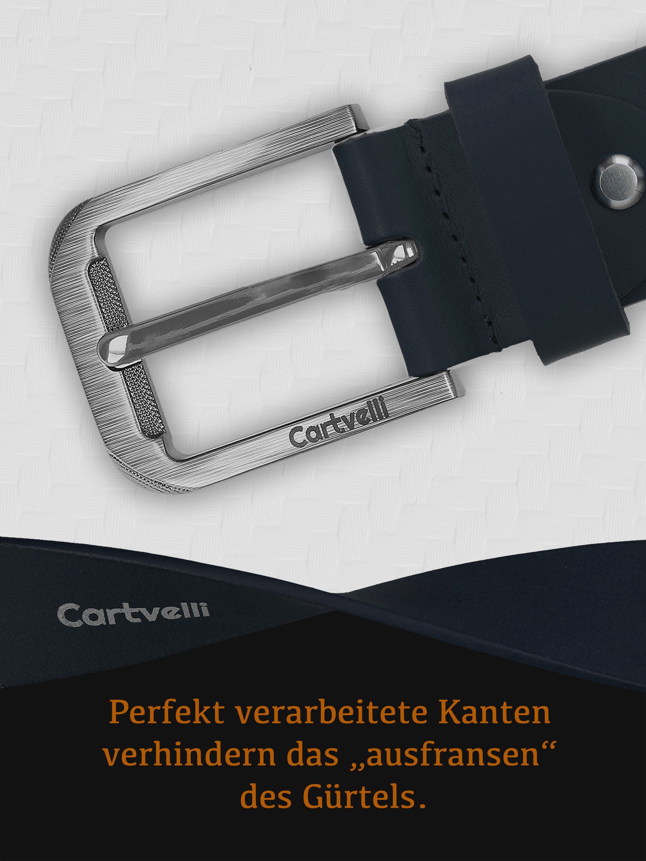 Cartvelli Ledergürtel Premium Ledergürtel 40mm Herren Made in Germany inkl. Geschenkbox Vollleder, robust, reißfest, langlebig, nickelfrei – Bild 5 von 5