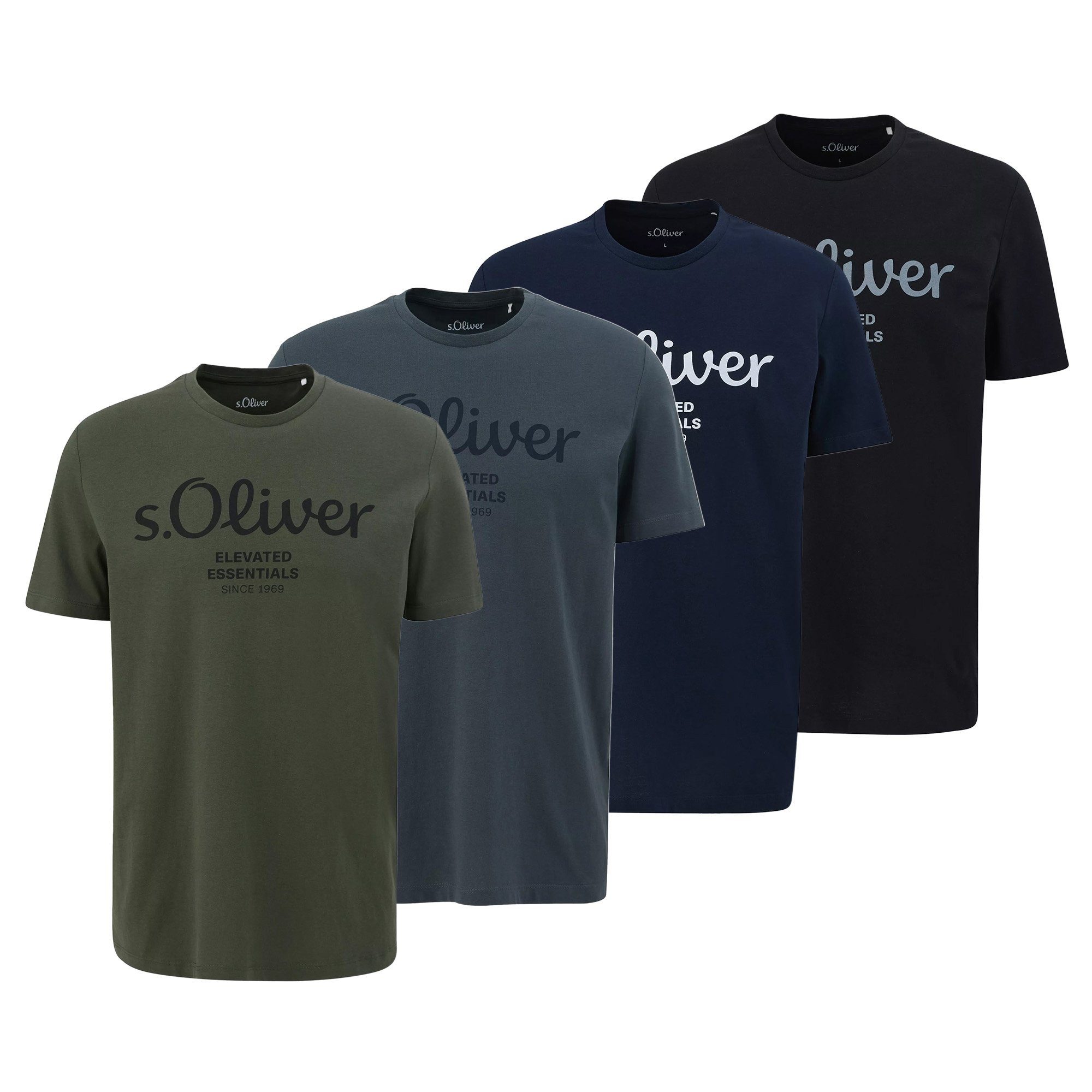 s.Oliver T-Shirt Herren T-Shirt 4er Pack Baumwolle Logo T-Shirt (Packung, 4 günstig online kaufen